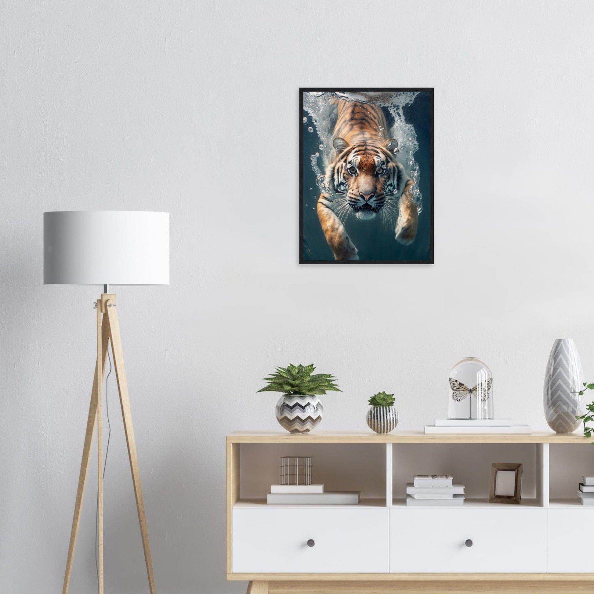 Canvanation Print Material Tableau Tigre Dans L'Eau