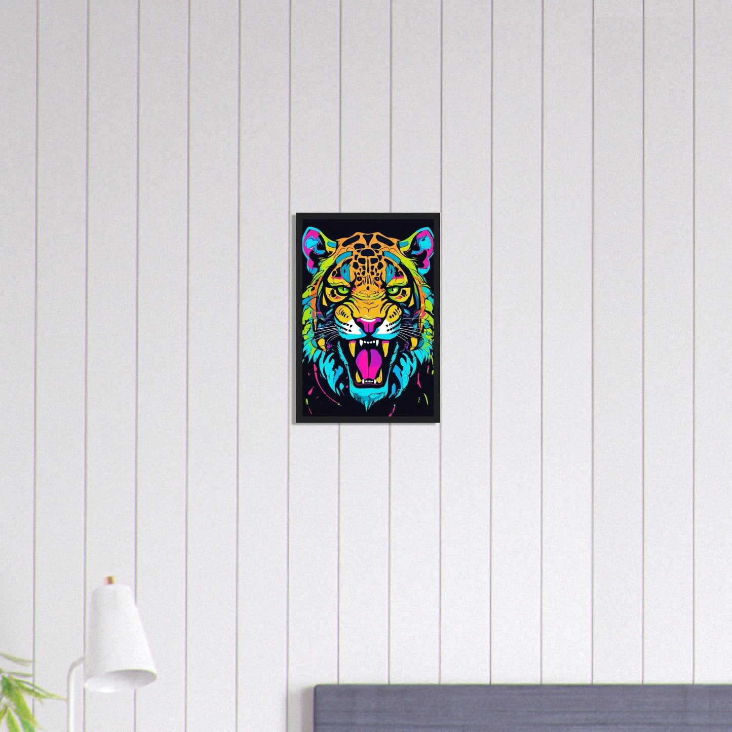 Canvanation Print Material 30x45 cm / 12x18″ Tableau Tigre en Technicolor