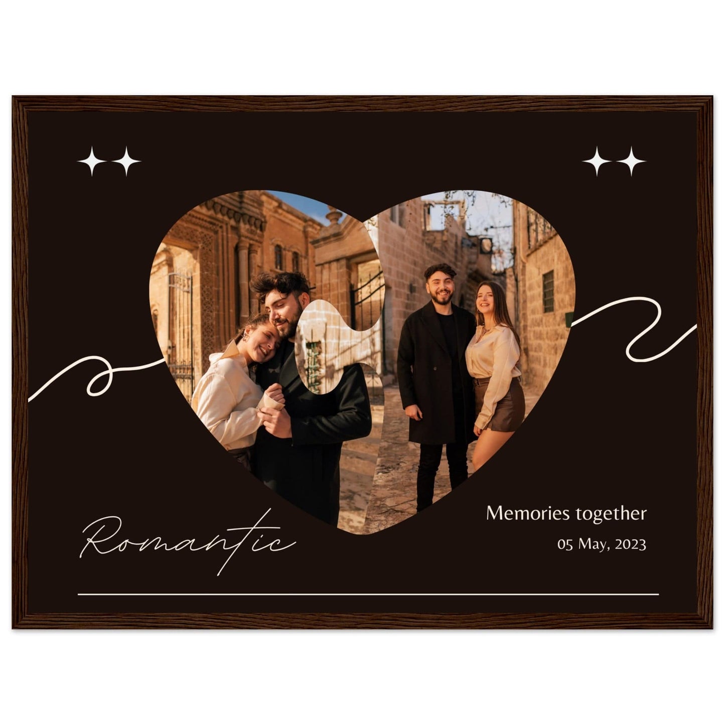 Canvanation Print Material 45x60 cm / 18x24″ / Noir Bois Pèle Mèle Couple "Romantic"