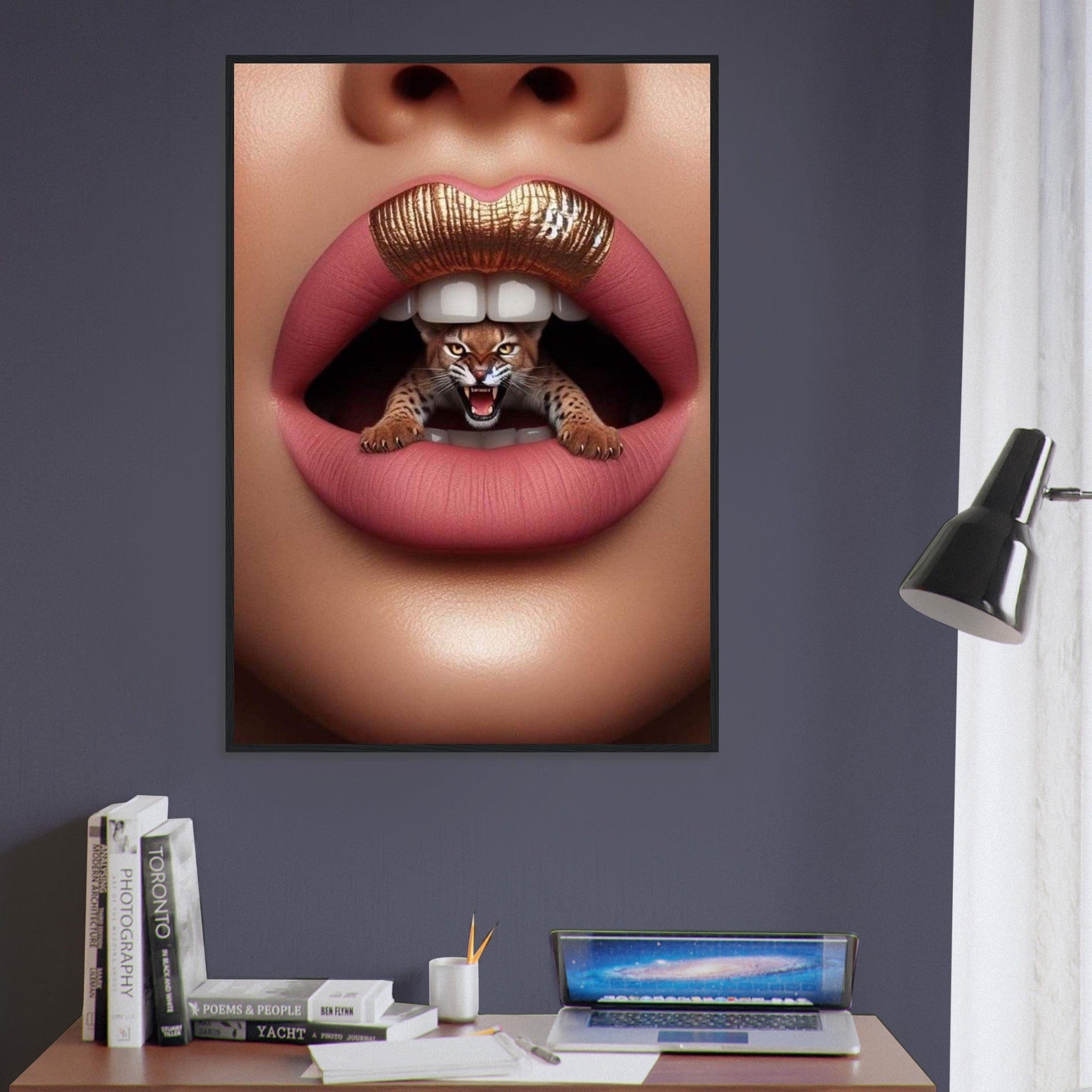 Canvanation Print Material Tableau Levres Tigres