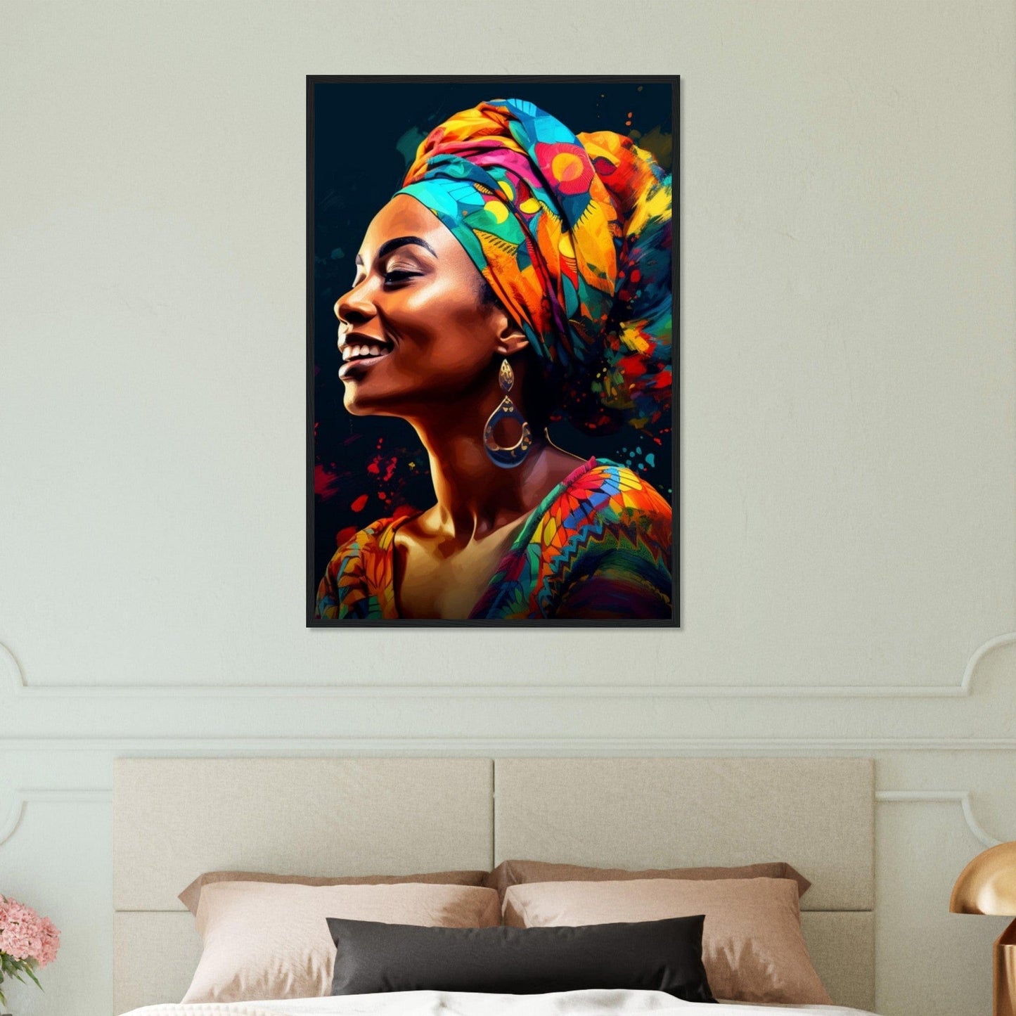 Canvanation Print Material 60x90 cm / 24x36″ Portrait Africaine Peinture Sourire