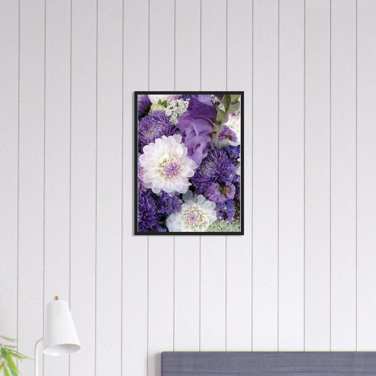 Canvanation Print Material 45x60 cm / 18x24″ Tableau Floral Blanc et Violet