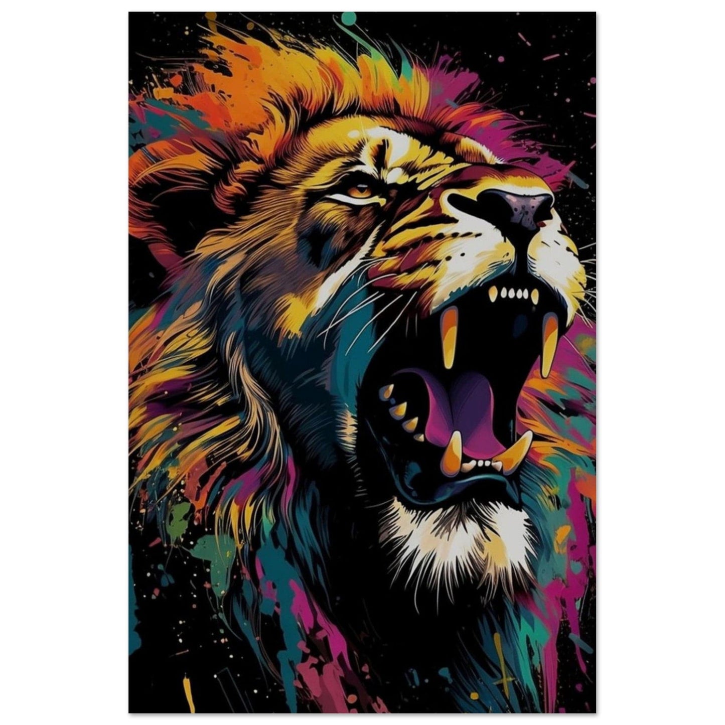 Canvanation Print Material 60x90 cm / 24x36″ Poster Lion Pop Art Multicolore