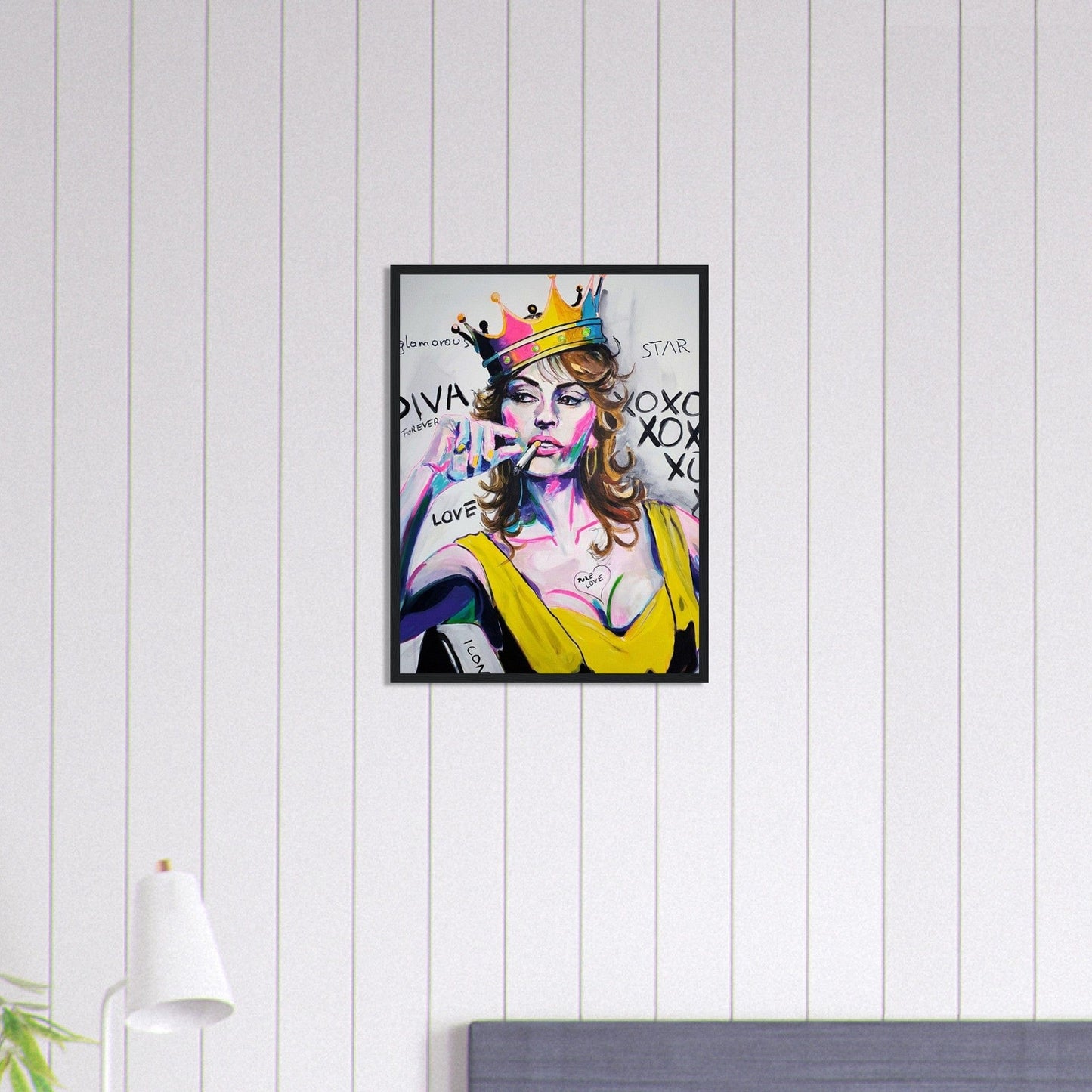 Canvanation Print Material 45x60 cm / 18x24″ Tableau Street Art Femme avec Couronne