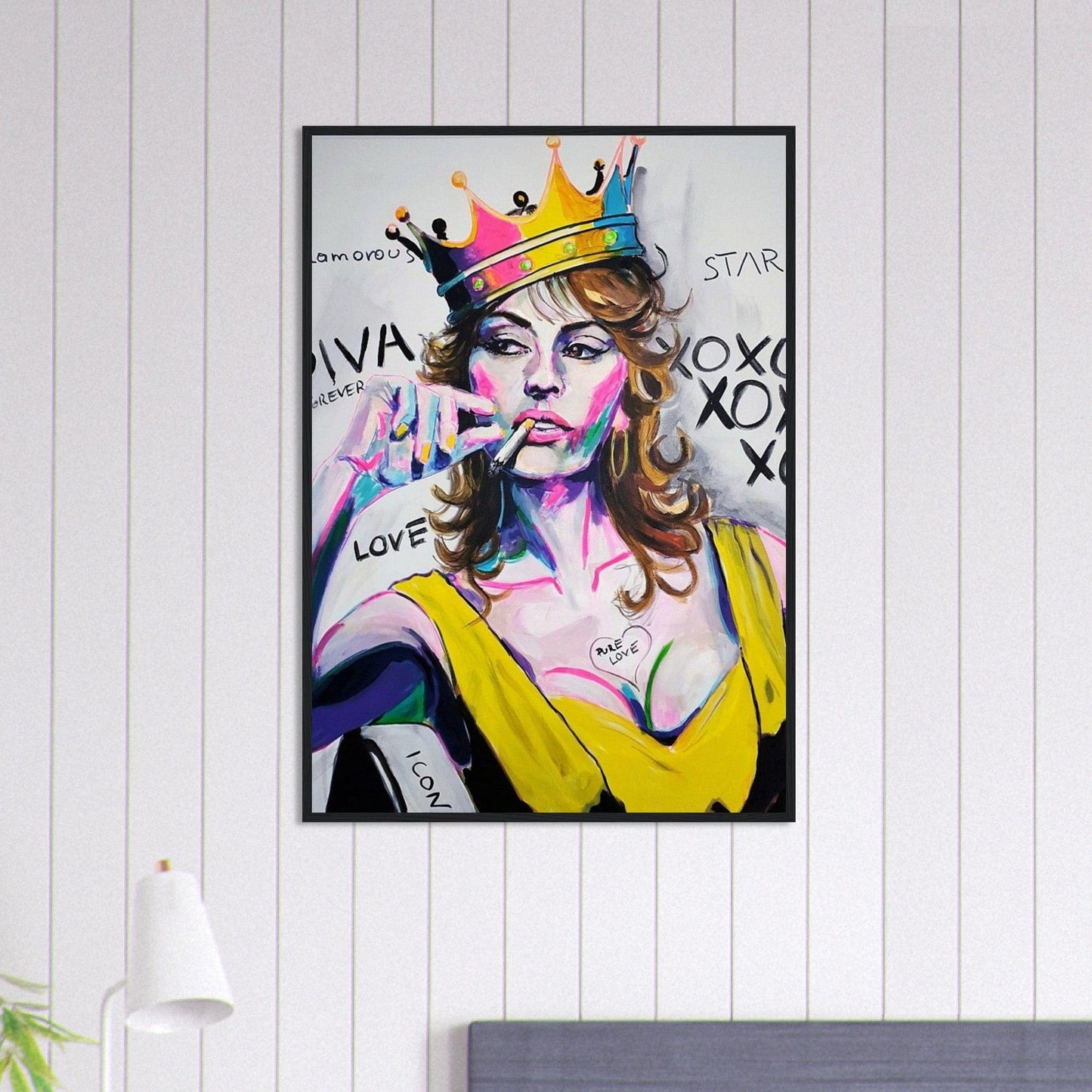 Canvanation Print Material 70x100 cm / 28x40″ Tableau Street Art Femme avec Couronne
