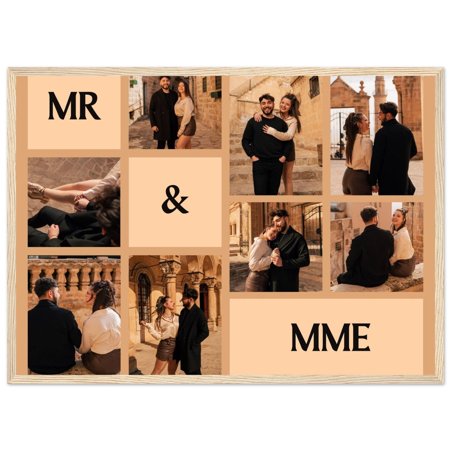 Canvanation Print Material 50x70 cm / 20x28″ / Bois Cadre Photo Pele Mele Couple "Mr & Mme"