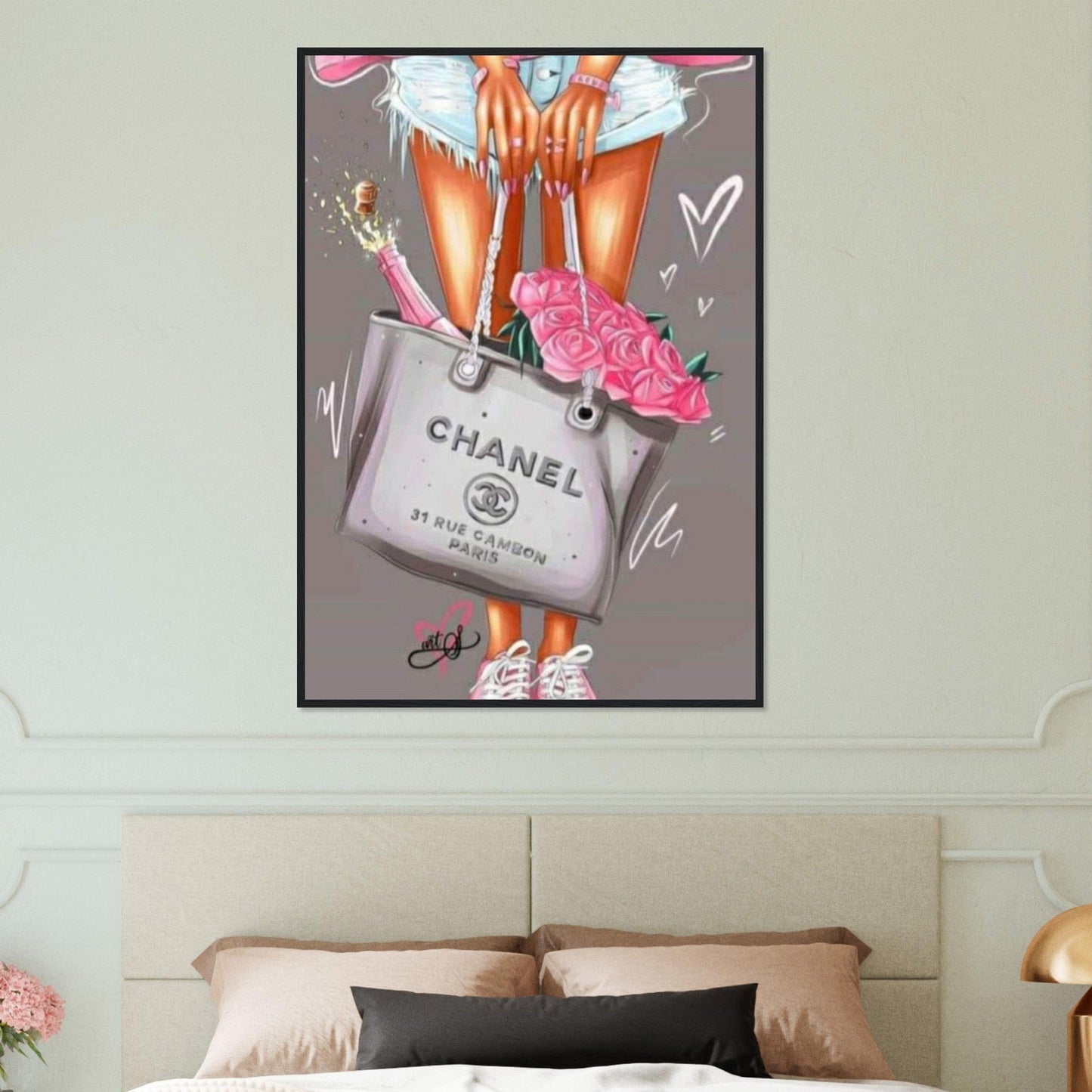 Canvanation Print Material Tableau Chanel Numéro 5 Fond Gris