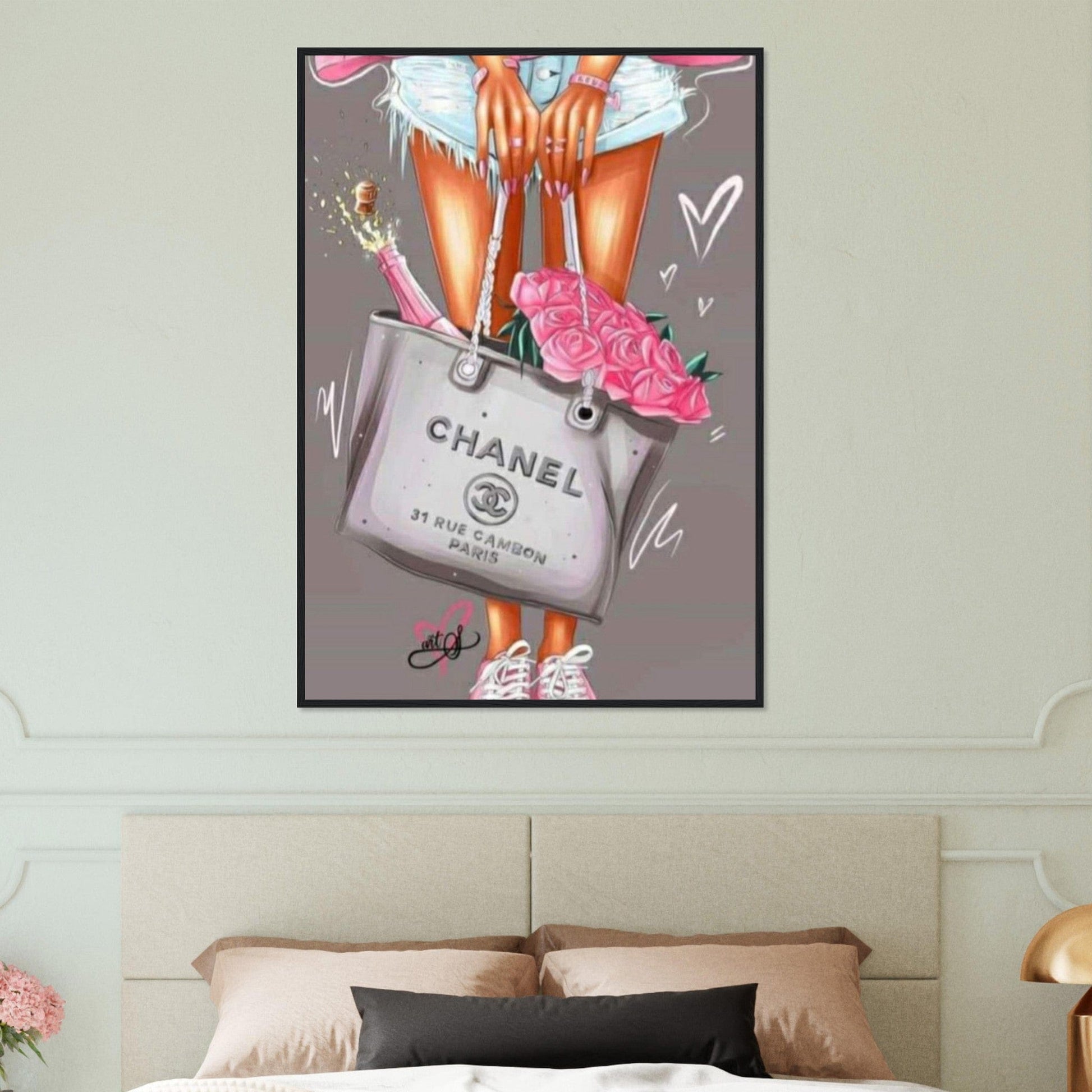 Canvanation Print Material Tableau Chanel Numéro 5 Fond Gris