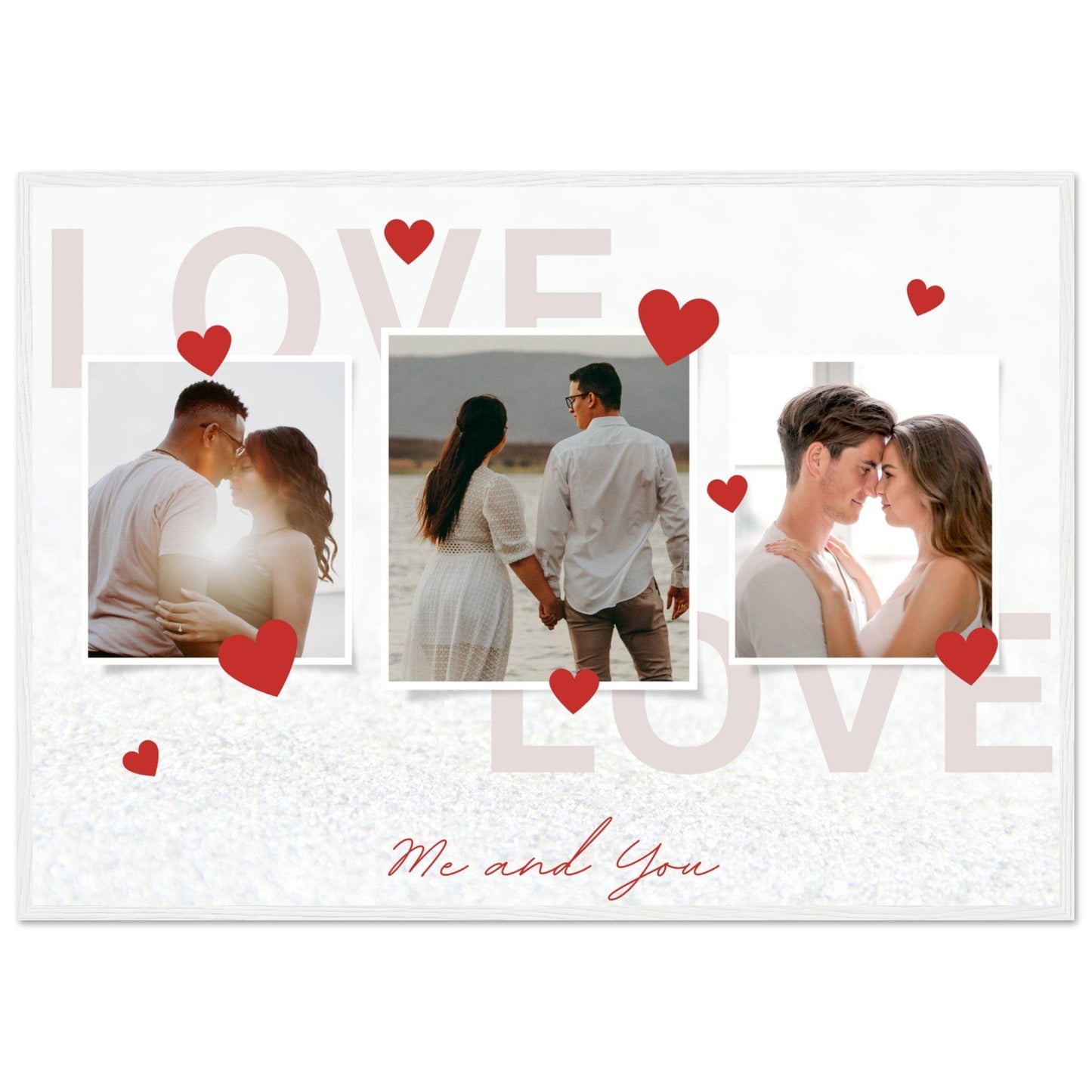 Canvanation Print Material 70x100 cm / 28x40″ / Blanc Cadre Pele Mele Photo Couple "Love"