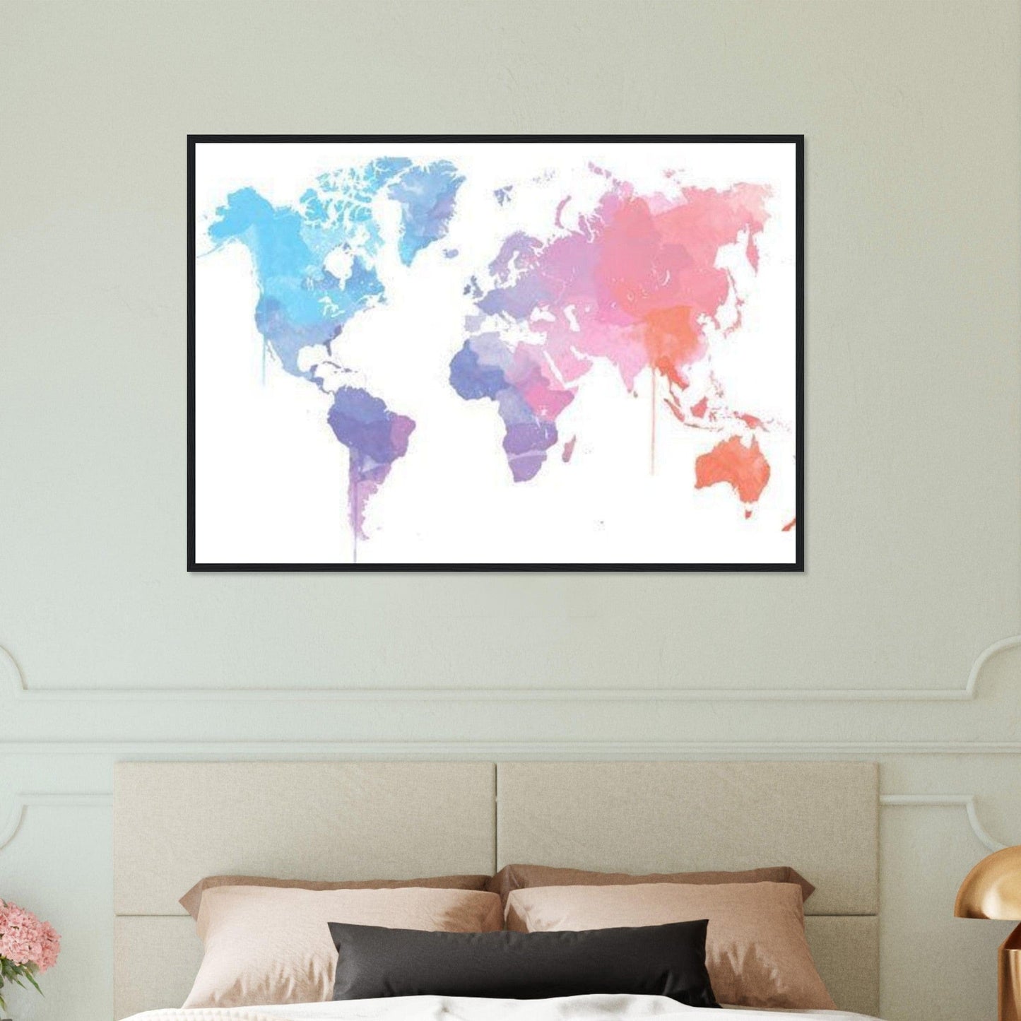 Canvanation Print Material Tableau Planisphere Du Monde - Découverte en Couleurs