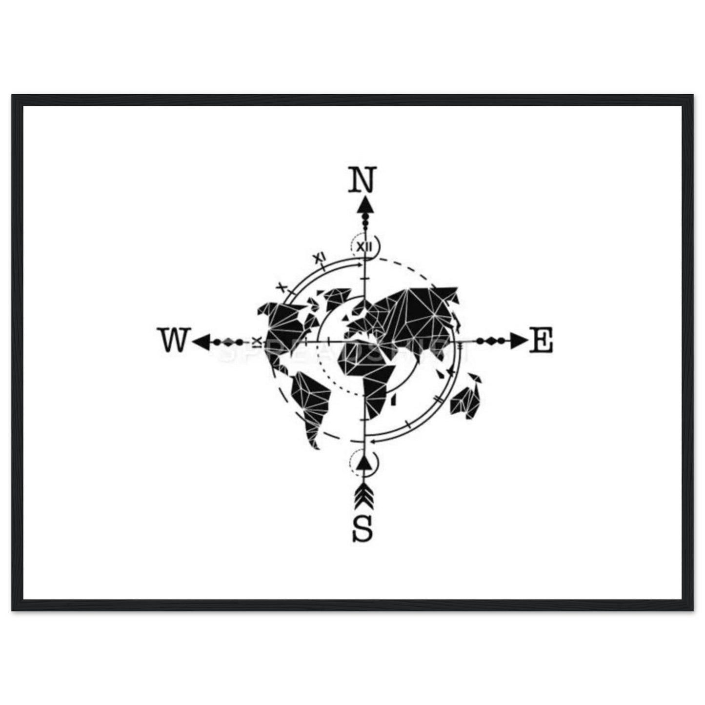 Canvanation Print Material 60x80 cm / 24x32″ Tableau Planisphere Du Monde - Rêves Cartographiques