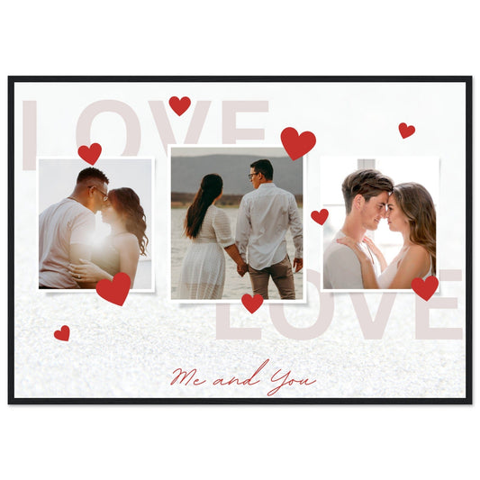 Canvanation Print Material 70x100 cm / 28x40″ / Noir Cadre Pele Mele Photo Couple "Love"