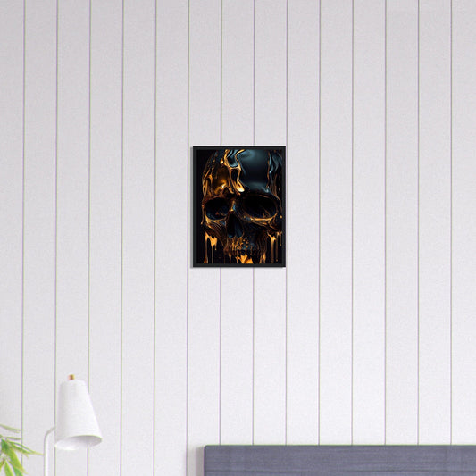 Canvanation Print Material 30x40 cm / 12x16″ Tableau Tête De Mort Crâne Doré