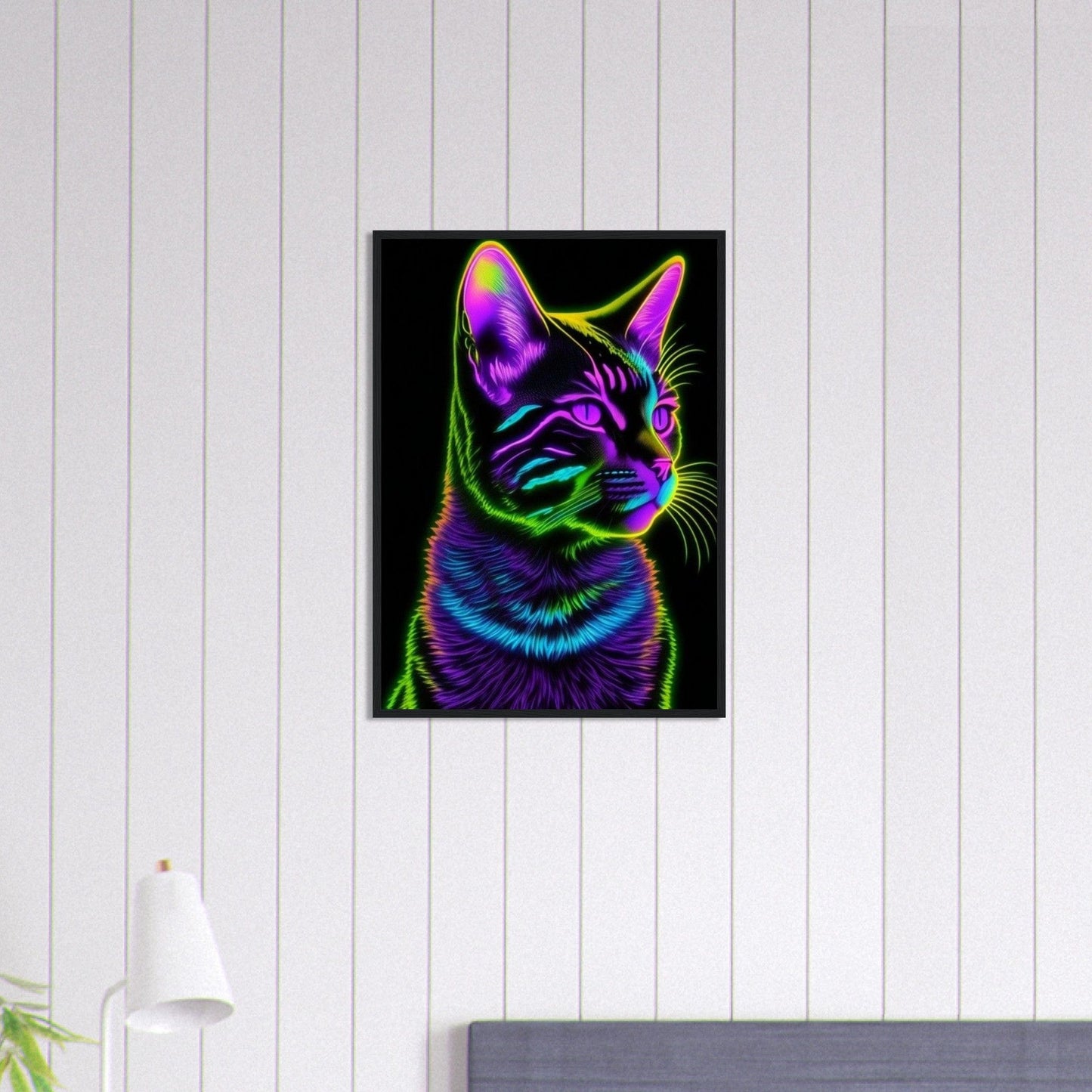 Canvanation Print Material 50x70 cm / 20x28″ Tableau Chat Pop Art Neon