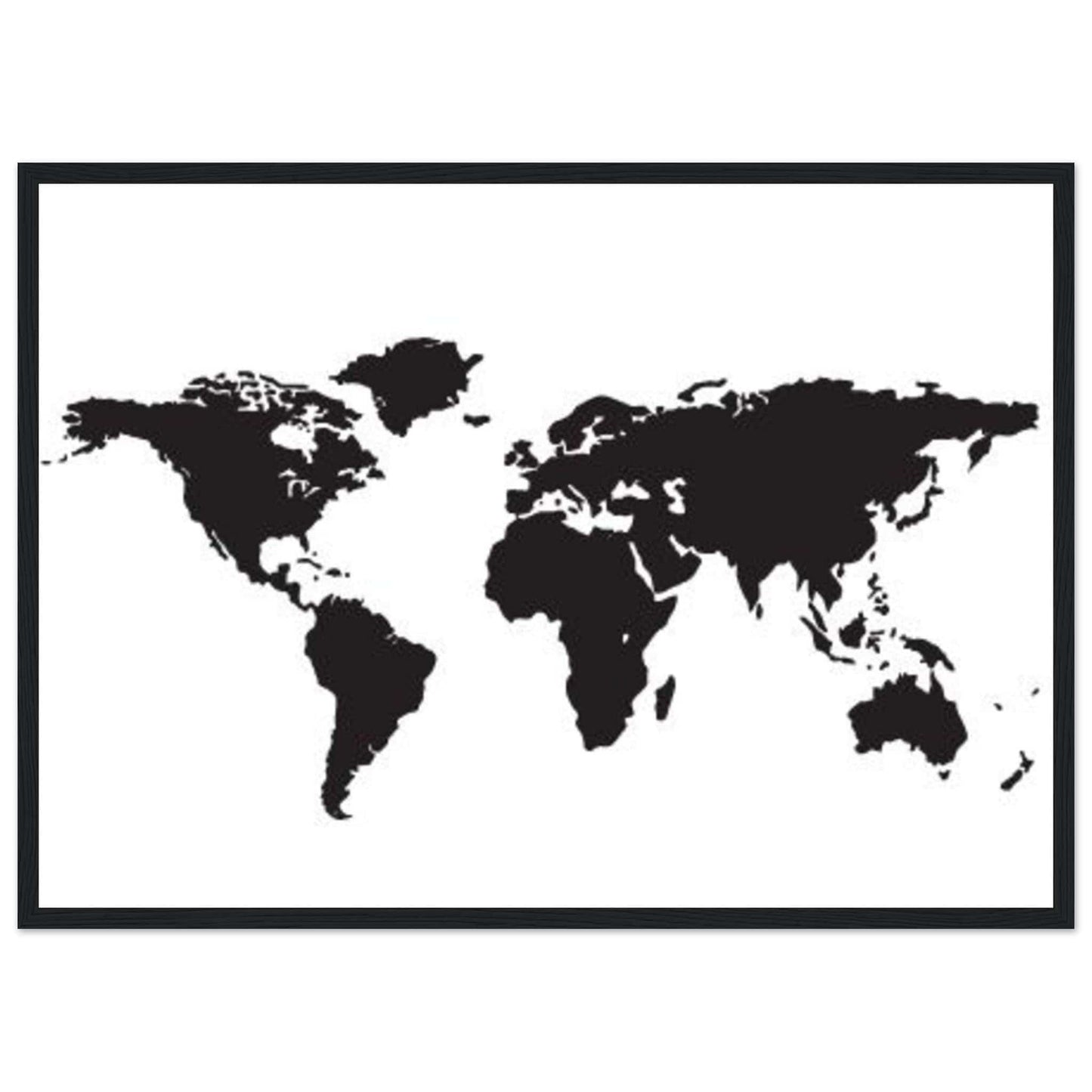 Canvanation Print Material 50x70 cm / 20x28″ Tableau Planisphere Du Monde - Fond Noir