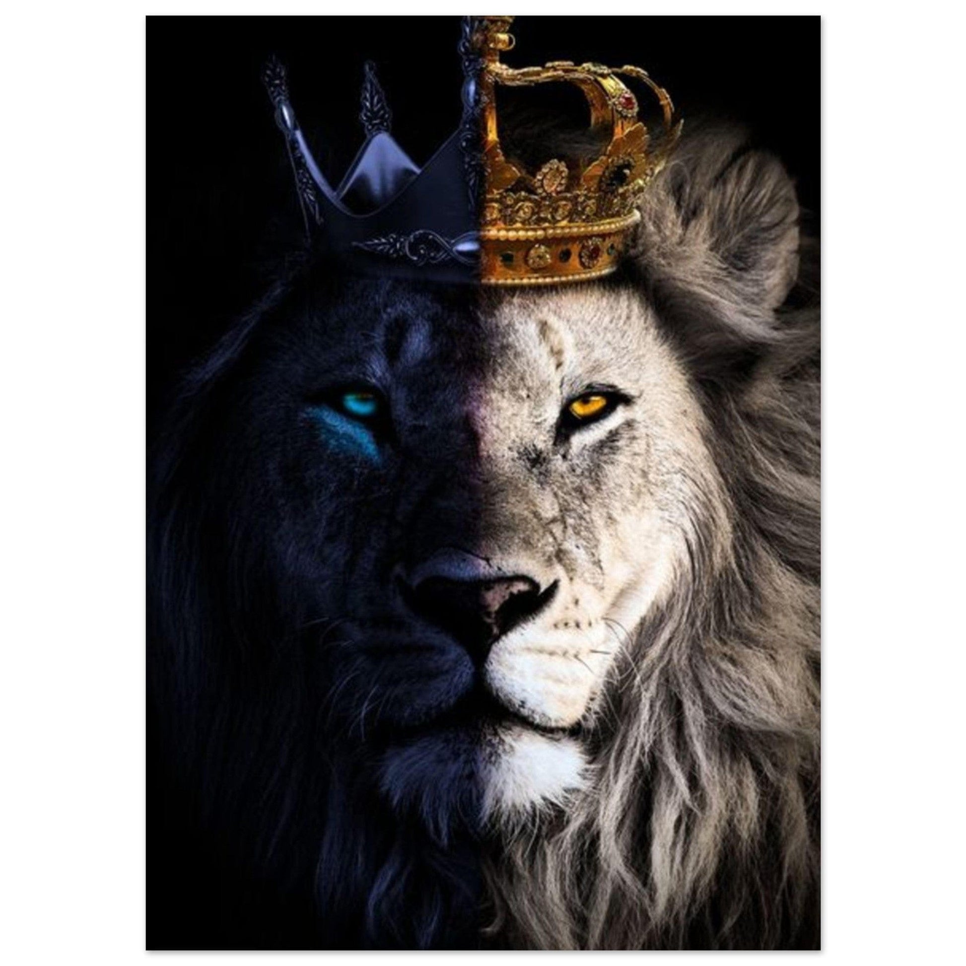 Canvanation Print Material 13x18 cm / 5x7″ Poster Lion Blanc Couronne