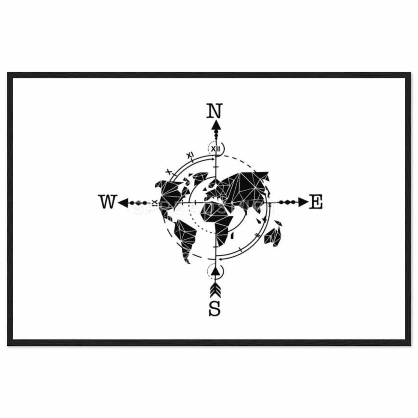 Canvanation Print Material 60x90 cm / 24x36″ Tableau Planisphere Du Monde - Rêves Cartographiques