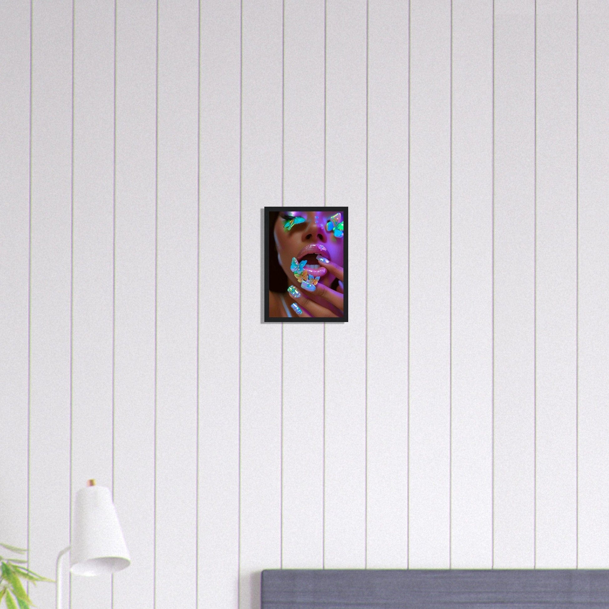 Canvanation Print Material A4 21x29.7 cm / 8x12″ Tableau Levres Papillons Fluorescent