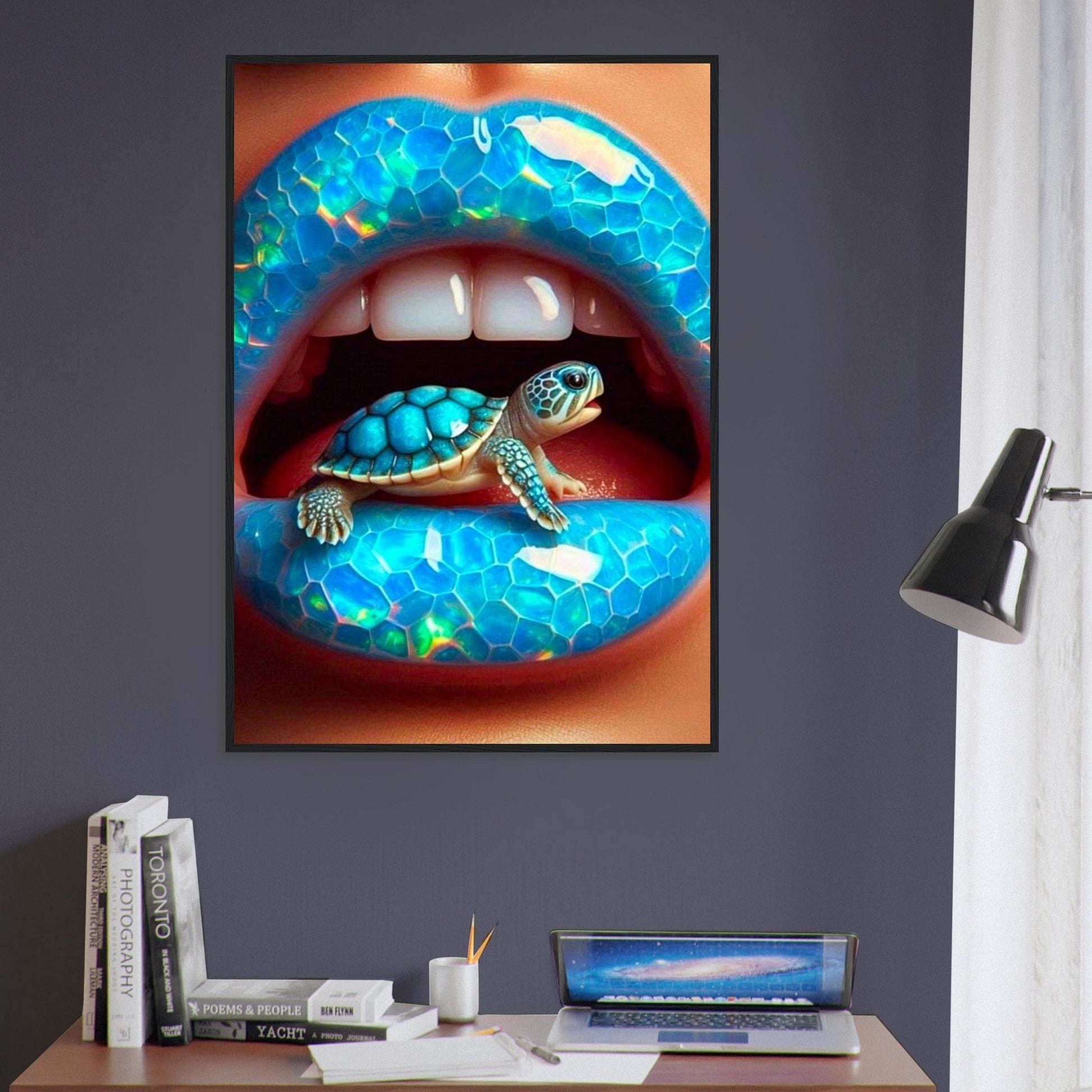 Canvanation Print Material Tableau Levres Tortue