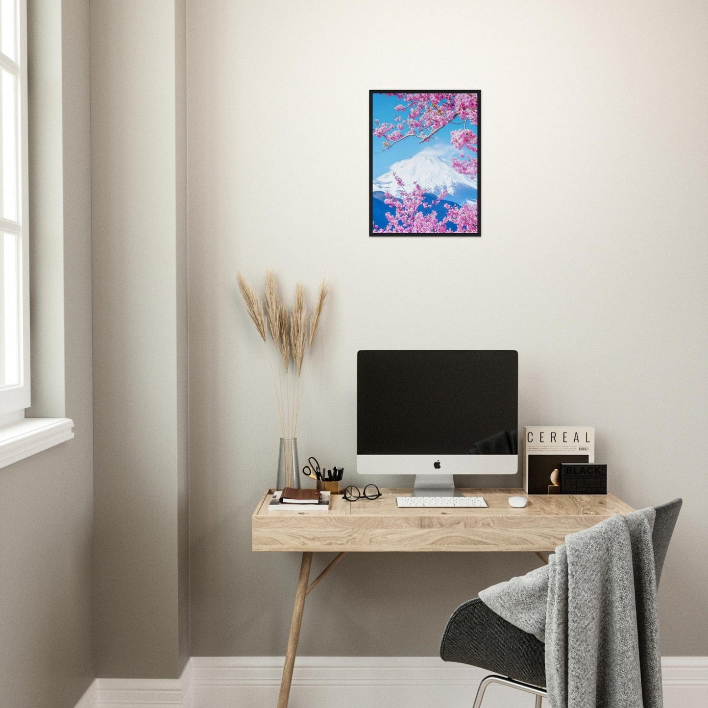Canvanation Print Material Tableau Arbre Fleurs De Cerisier Mont