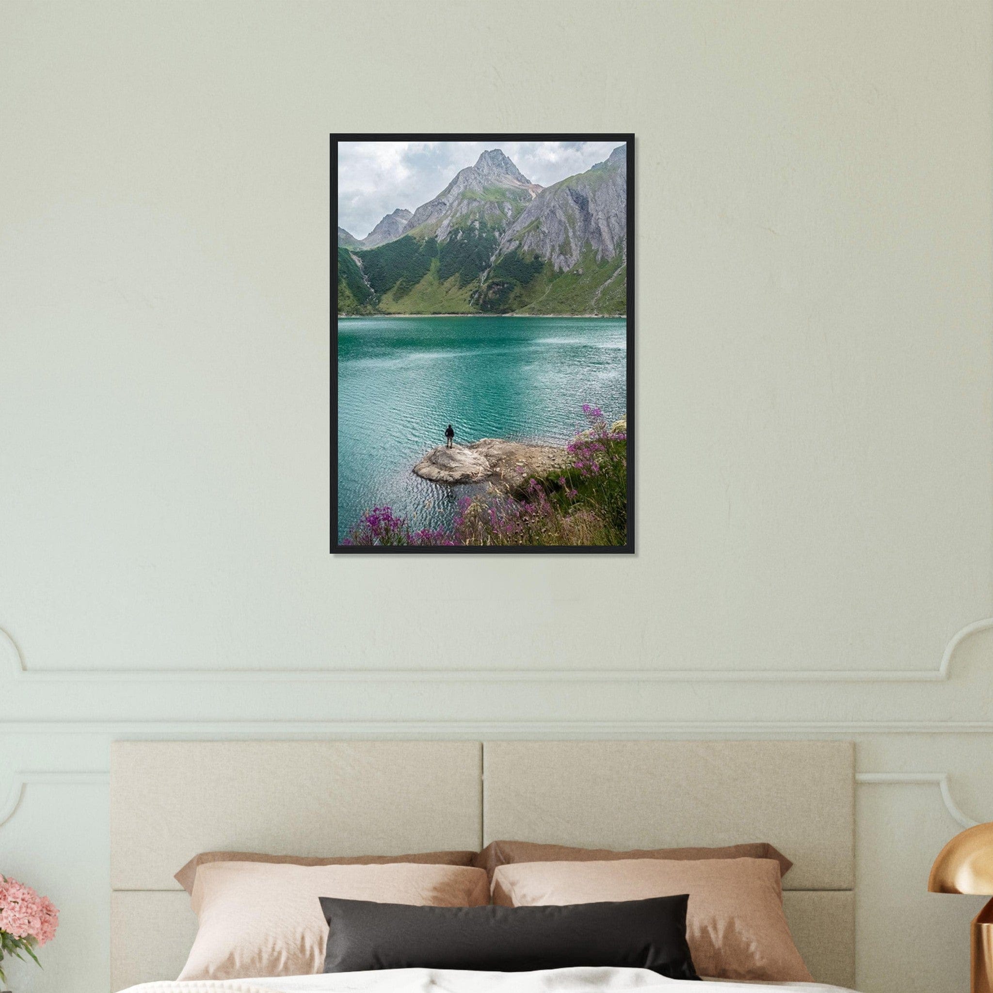 Canvanation Print Material 50x70 cm / 20x28″ Cadre En Bois Montagne Lac