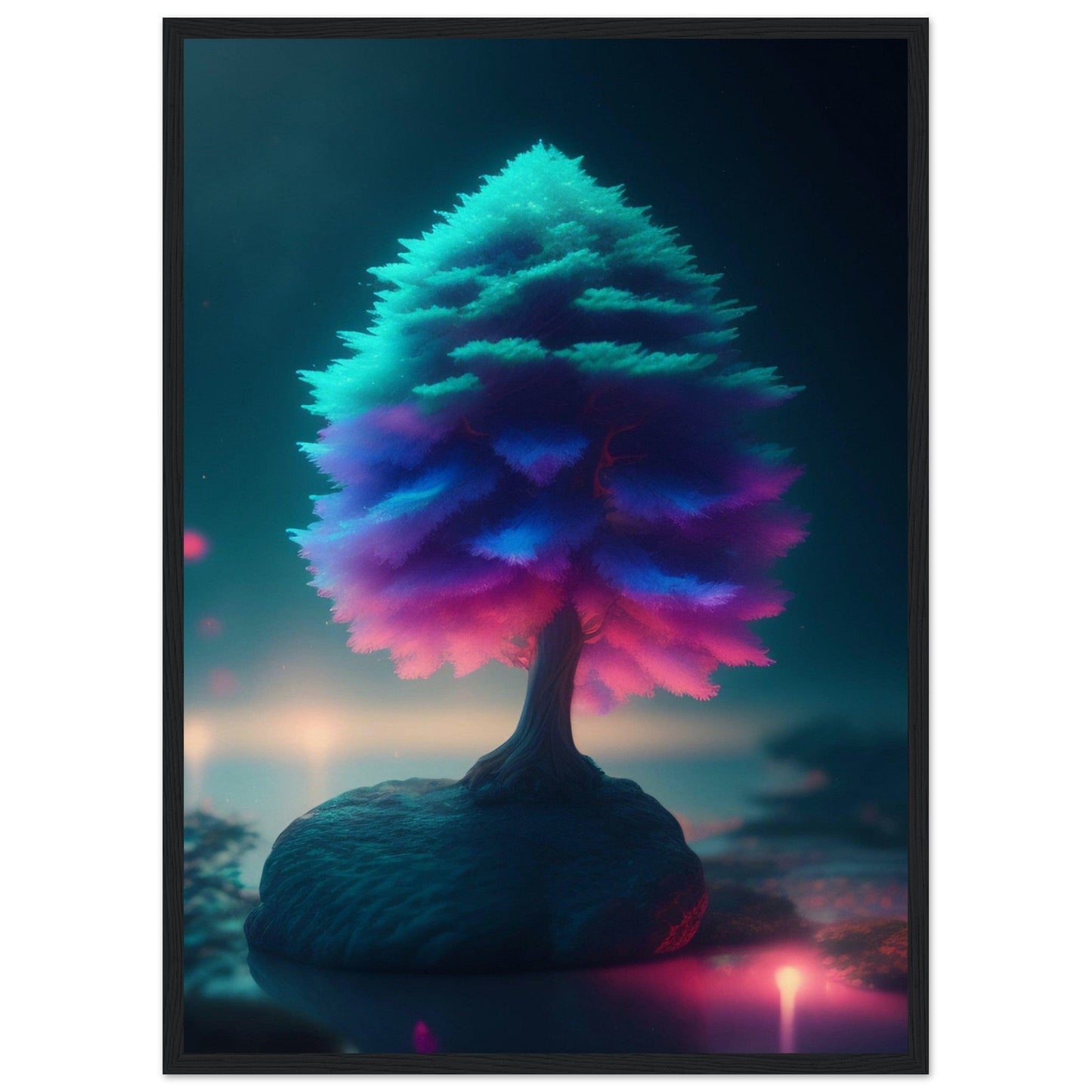 Canvanation Print Material 50x70 cm / 20x28″ / Noir Tableau Arbre De Vie La Vie Bleu