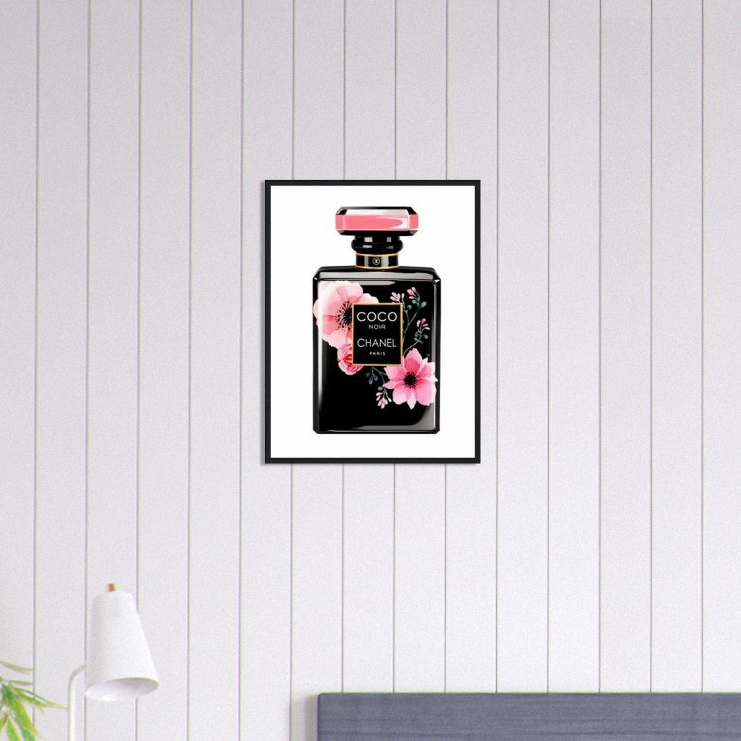 Canvanation Print Material 45x60 cm / 18x24″ Tableau Chanel Numéro 5 Fleurs Noir