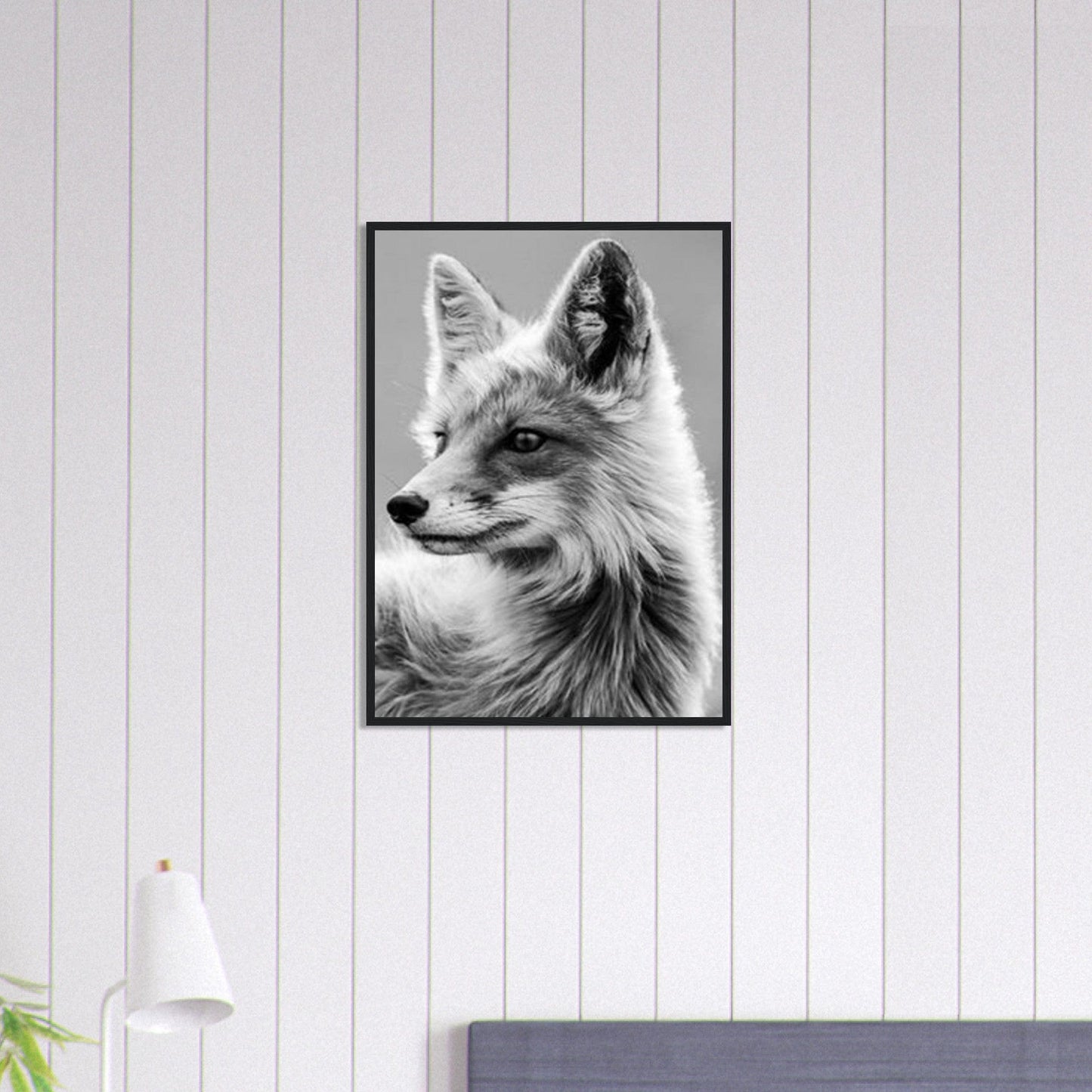 Canvanation Print Material 50x70 cm / 20x28″ Tableau Photo Noir Et Blanc-Animaux-Renard