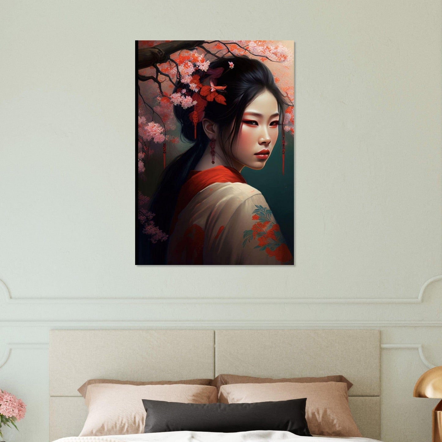 Gelato Print Material Portrait De Femme En Peinture