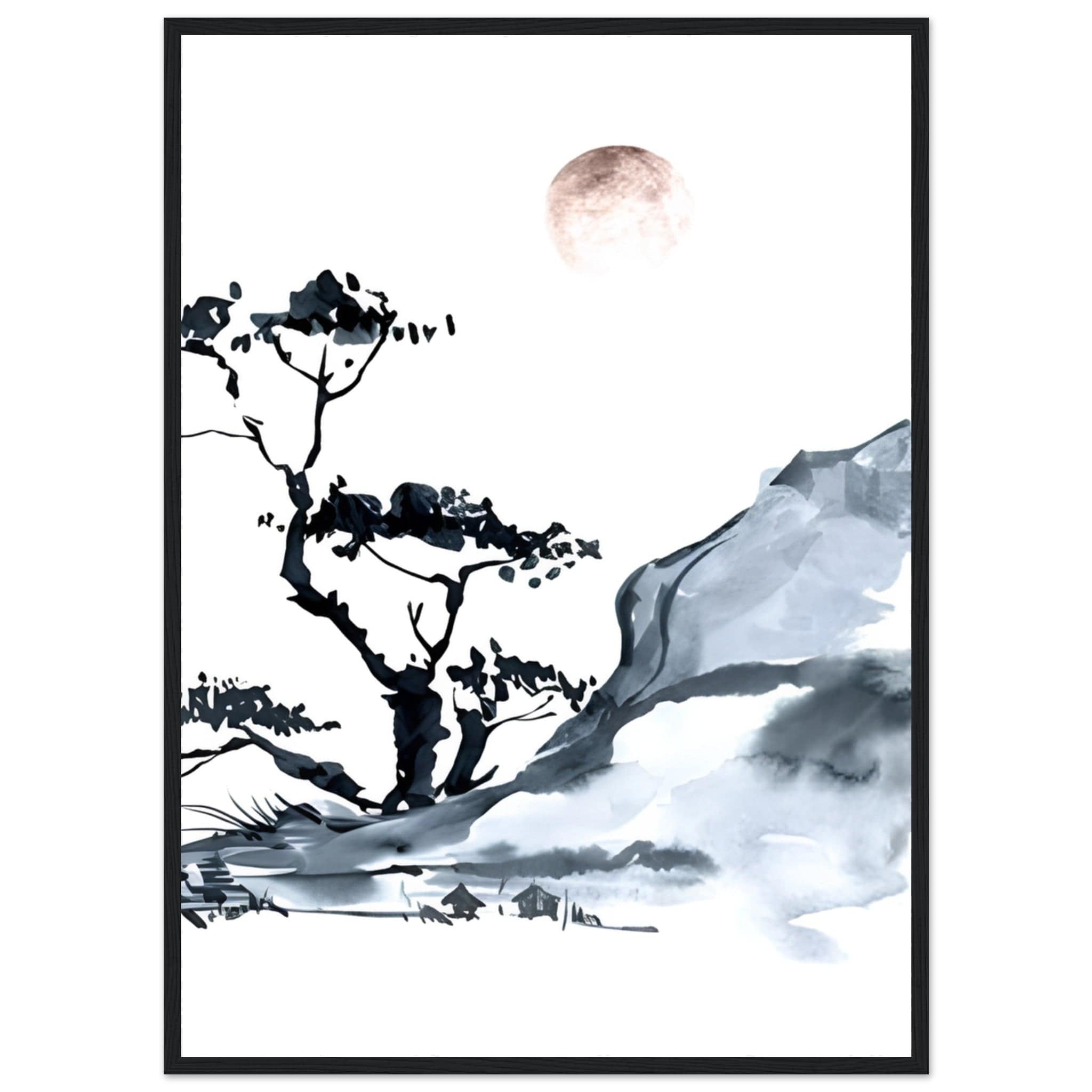 Canvanation 3 / 50X70cm / Avec Cadre Tableau Triptyque Cerisier Japonais