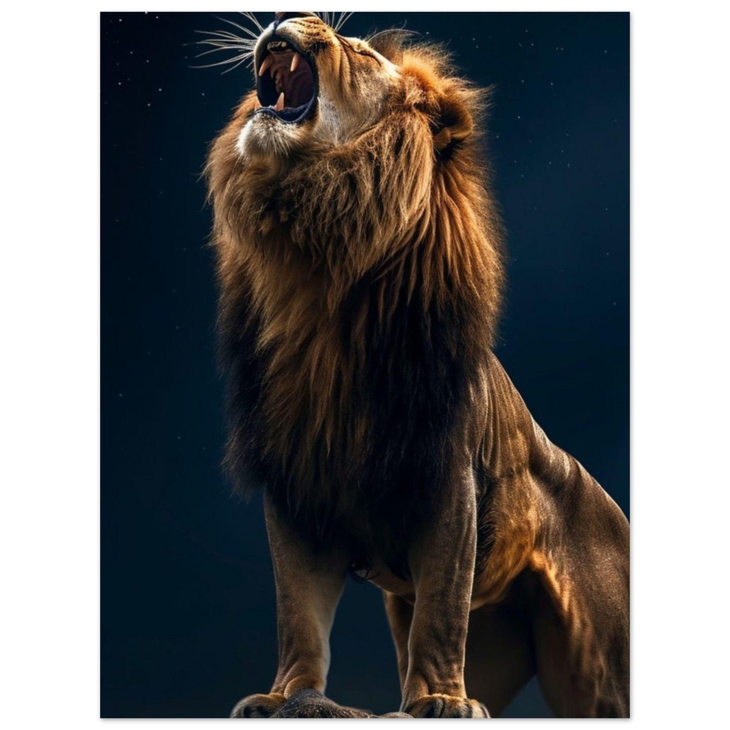 Canvanation Print Material 45x60 cm / 18x24″ Poster Lion Dans La Nuit
