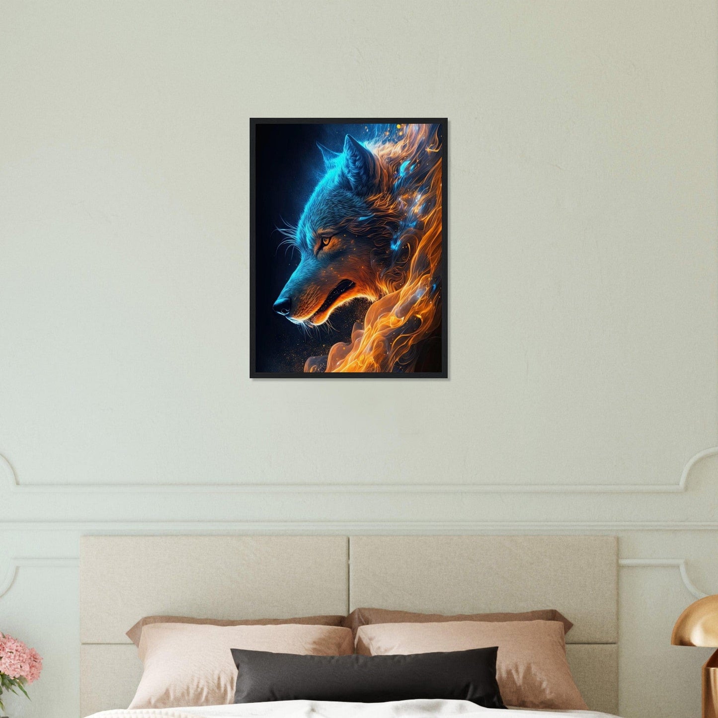 Gelato Print Material Tableau Loup Feu Eau