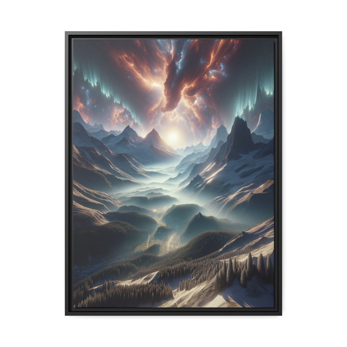 Printify Canvas 61.00 Cm" x 81.30 Cm" (Vertical) Tableau Sérénité Altitudinale : Les Cimes en Fusion