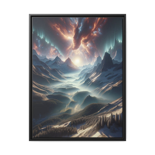 Printify Canvas 61.00 Cm" x 81.30 Cm" (Vertical) Tableau Sérénité Altitudinale : Les Cimes en Fusion