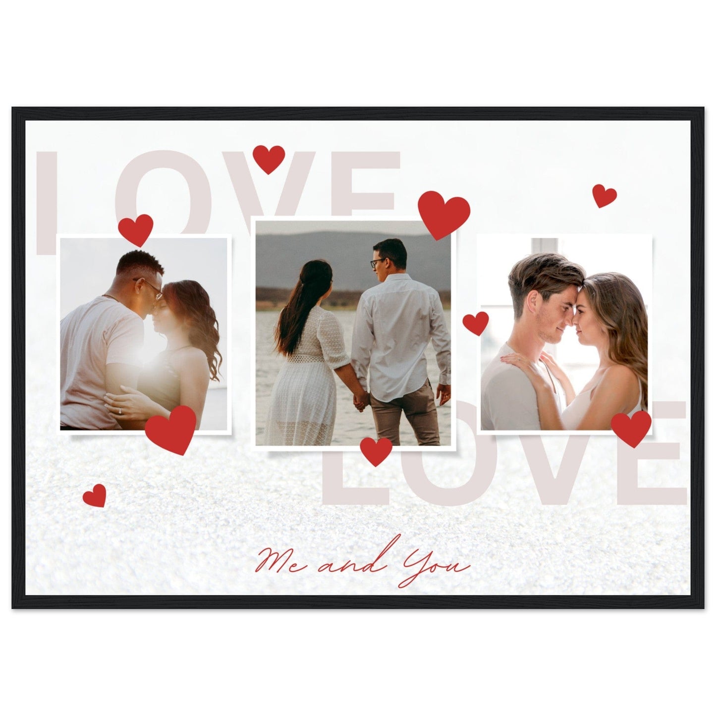 Canvanation Print Material 50x70 cm / 20x28″ / Noir Cadre Pele Mele Photo Couple "Love"