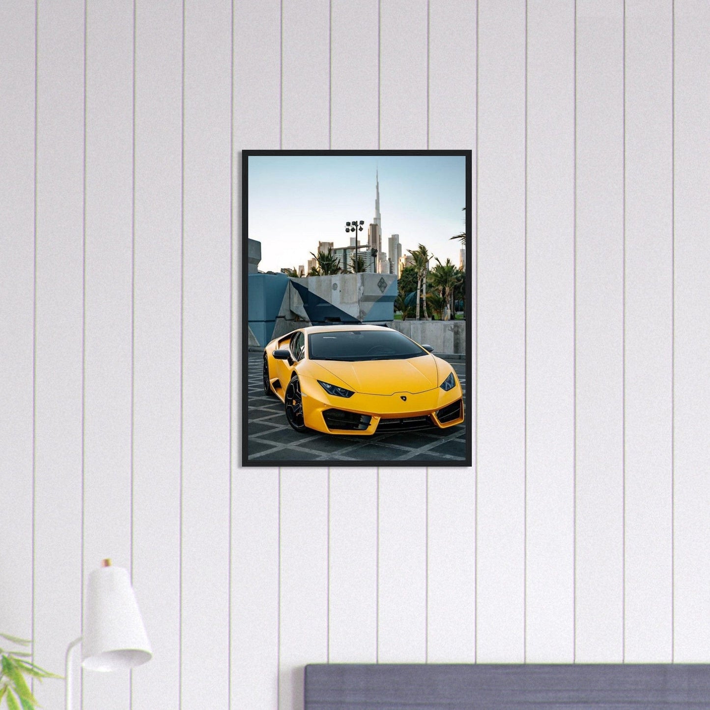 Canvanation Print Material 50x70 cm / 20x28″ Tableau Voiture Lamborghini Jaune