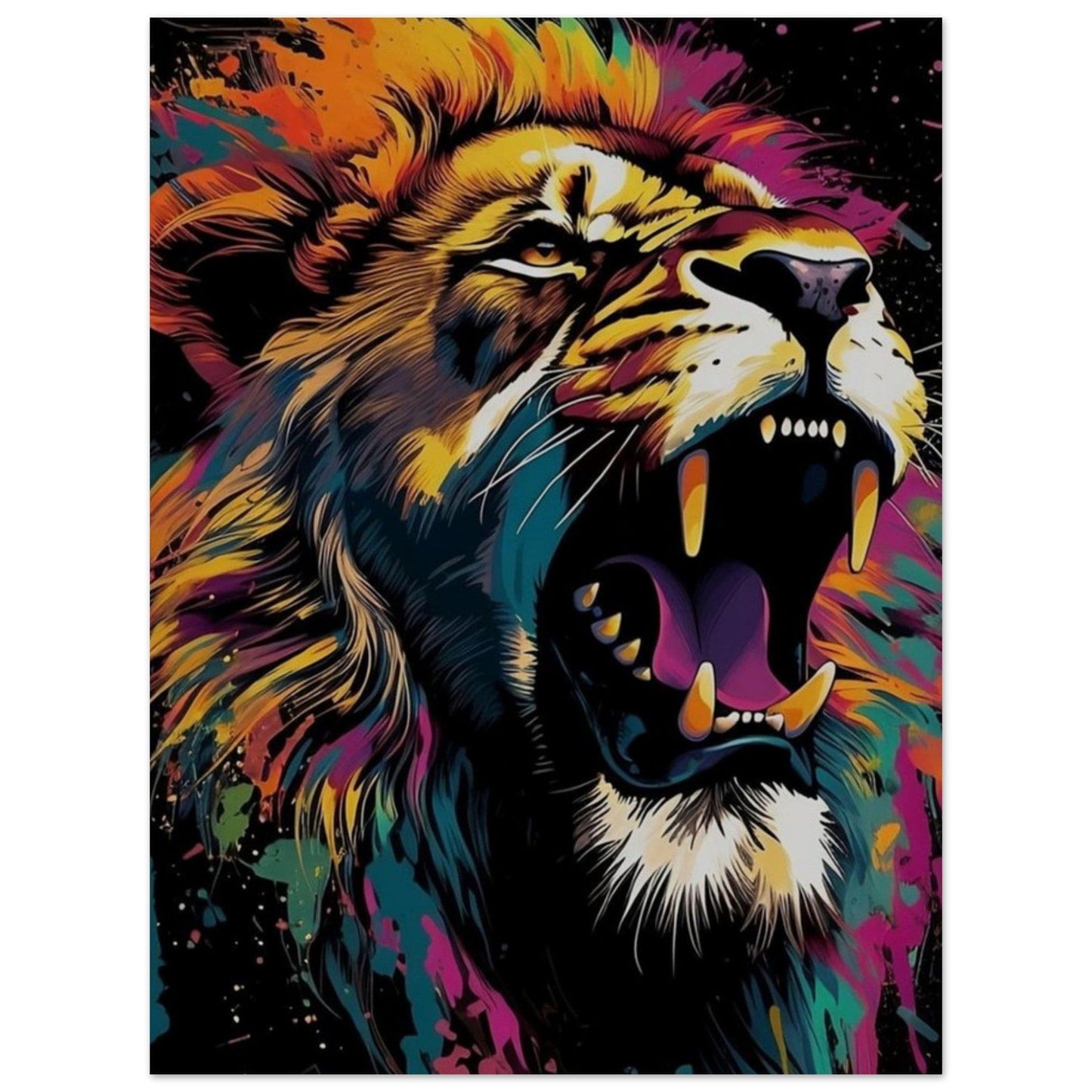 Canvanation Print Material 45x60 cm / 18x24″ Poster Lion Pop Art Multicolore