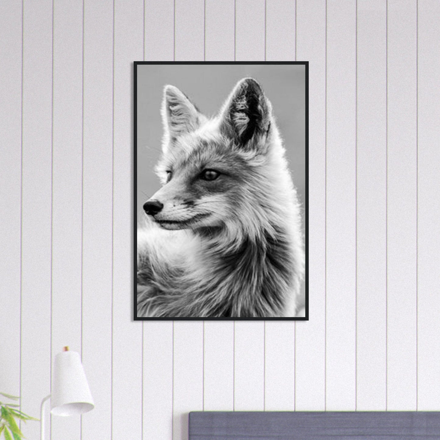 Canvanation Print Material 60x90 cm / 24x36″ Tableau Photo Noir Et Blanc-Animaux-Renard