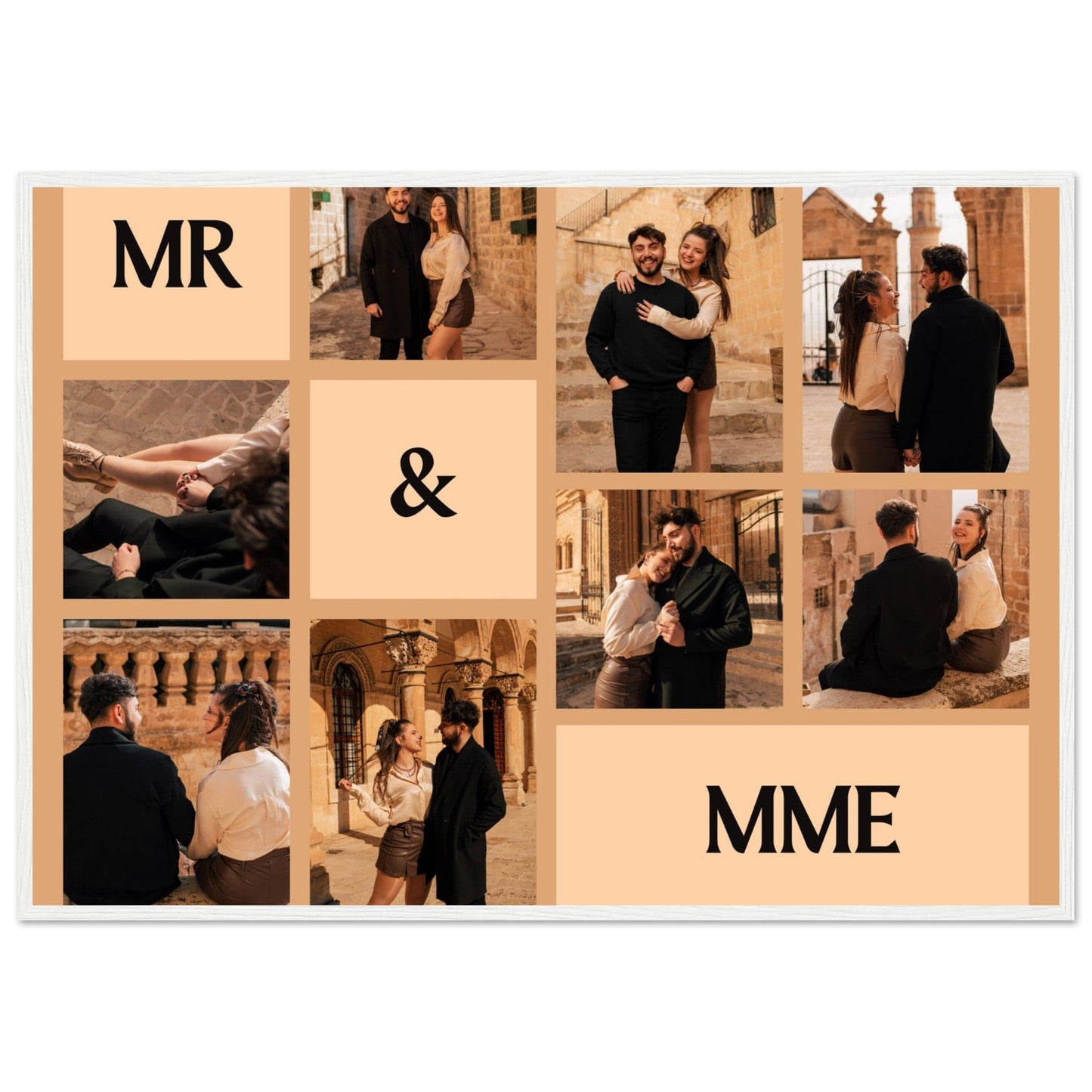 Canvanation Print Material 70x100 cm / 28x40″ / Blanc Cadre Photo Pele Mele Couple "Mr & Mme"