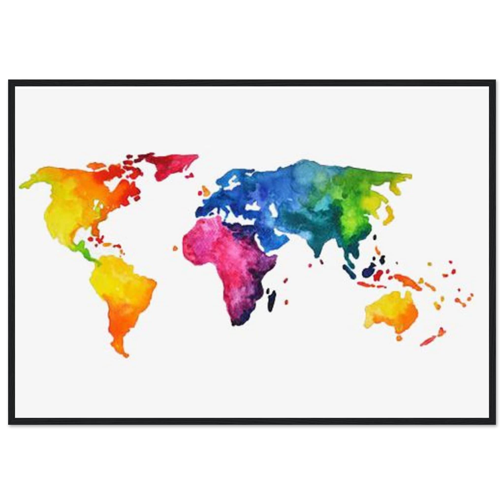 Canvanation Print Material 70x100 cm / 28x40″ Tableau Planisphere Du Monde - Exploration Globale