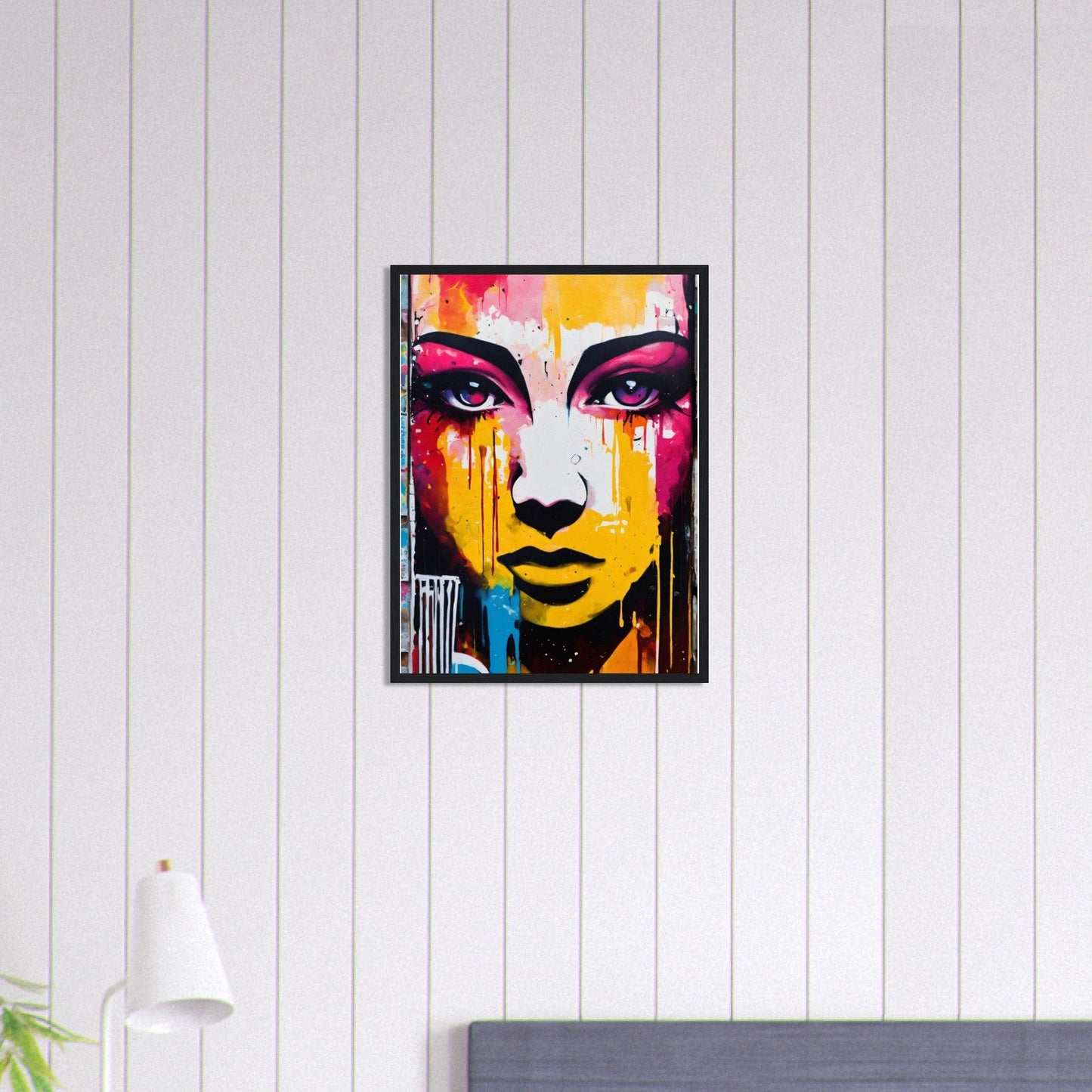 Canvanation Print Material 45x60 cm / 18x24″ Tableau Street Art Peinture Femme Jaune