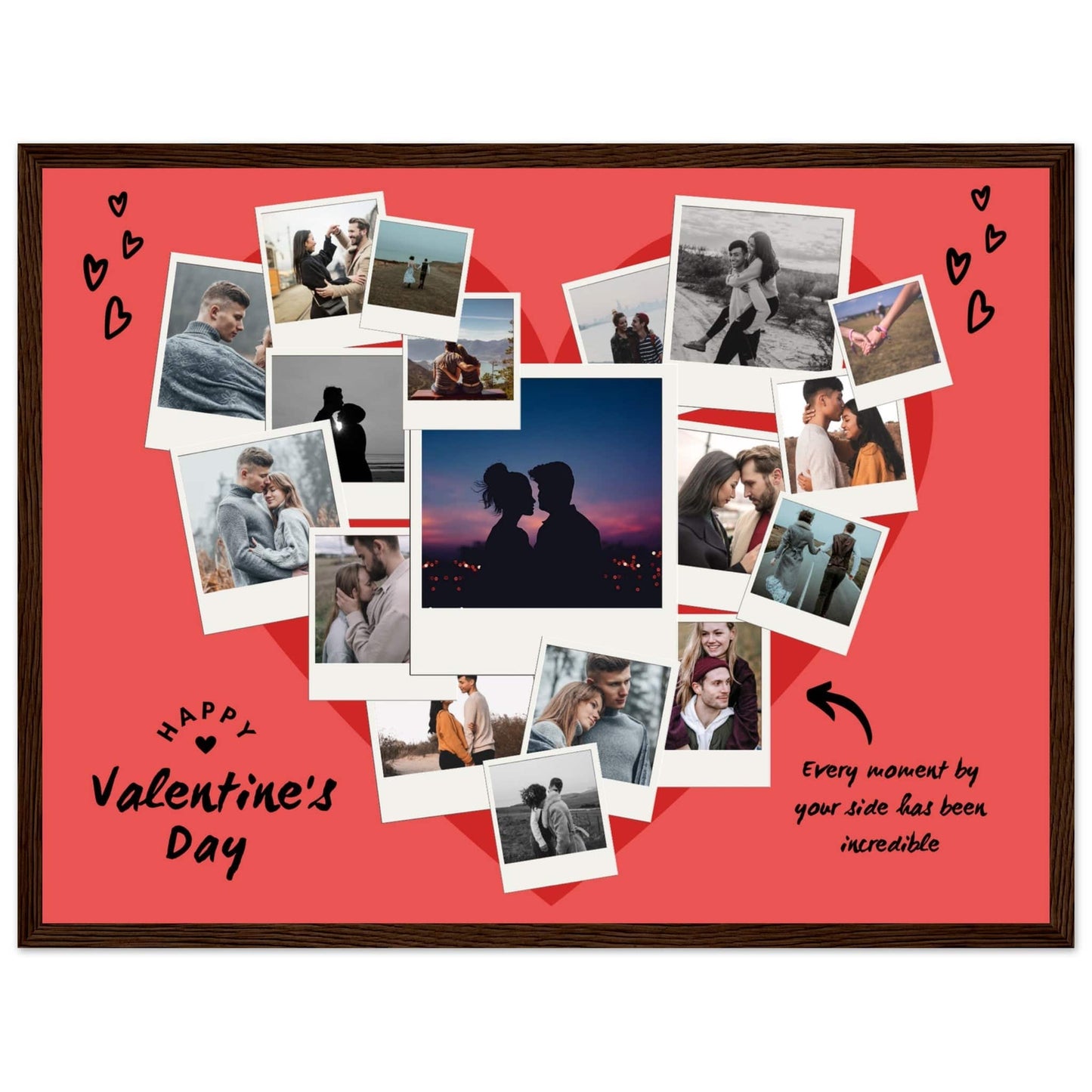 Canvanation Print Material 45x60 cm / 18x24″ / Noir Bois Pele Mele Cadre Photo Couple "Every Moment"