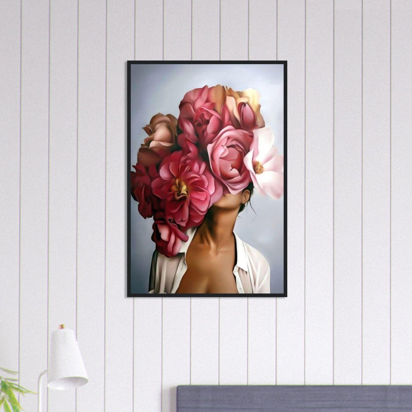 Canvanation Print Material 60x90 cm / 24x36″ Tableau Femme Fleurs Cheveux Rouge