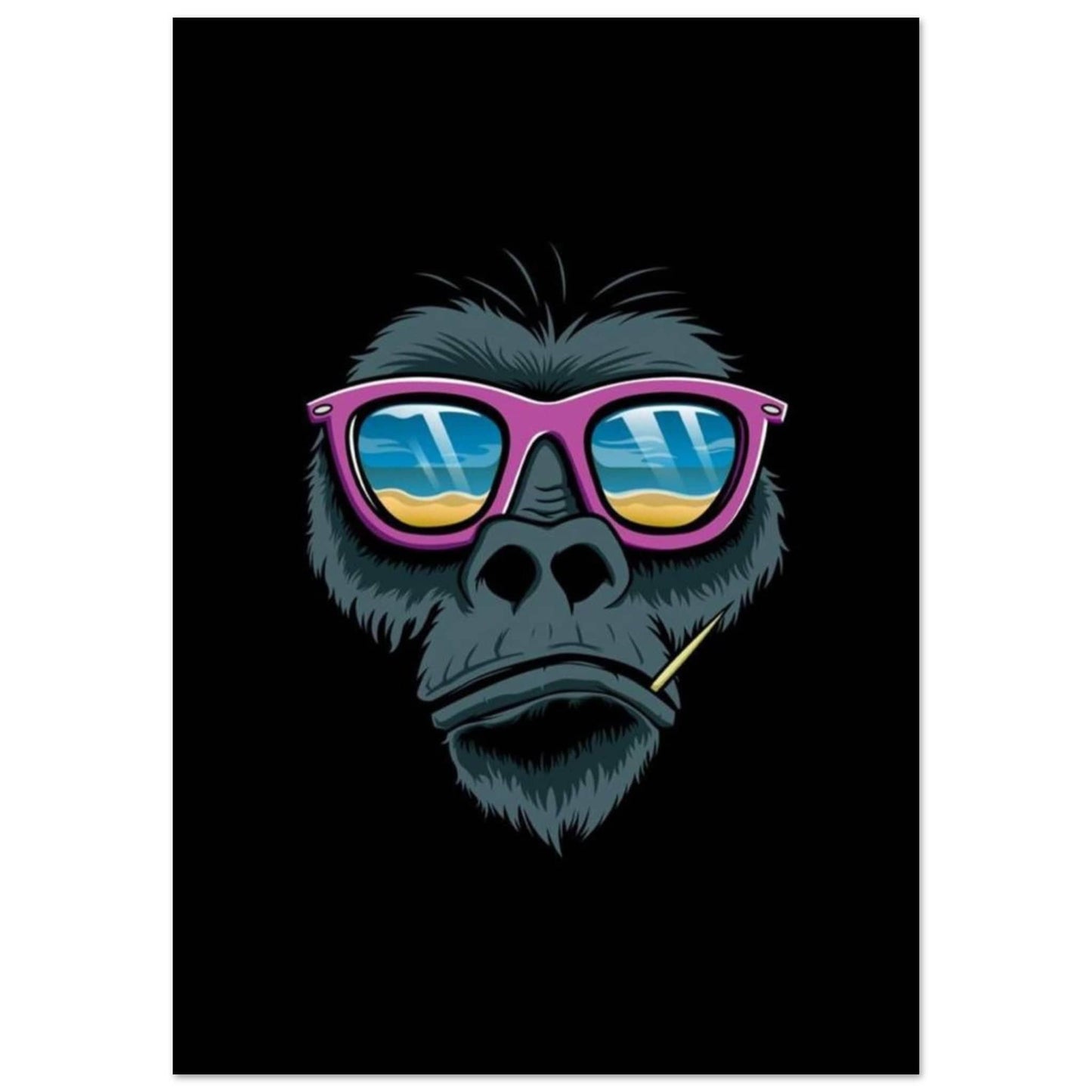 Canvanation Print Material A1 (59.4 x 84.1  cm) Poster Gorille Plage