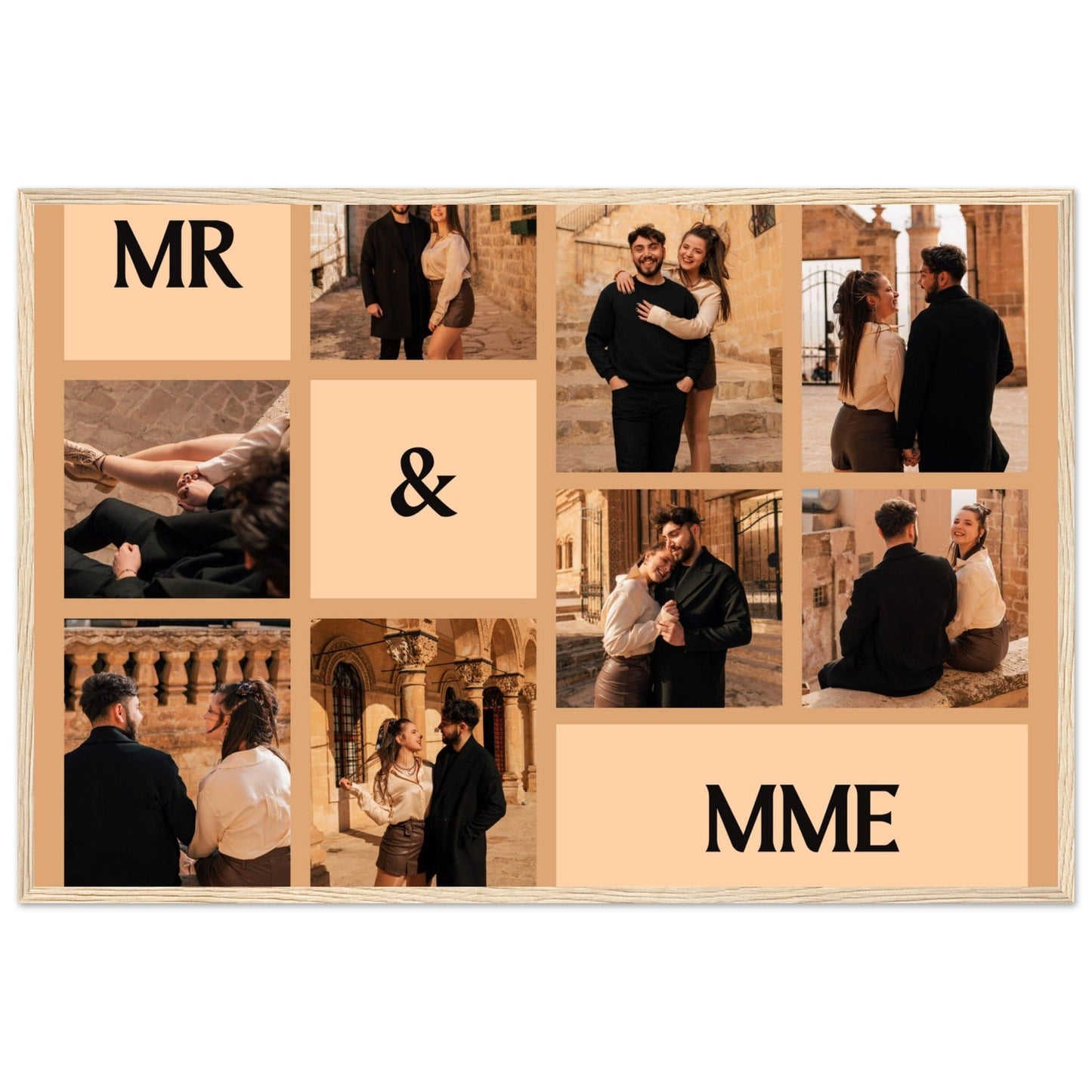 Canvanation Print Material 60x90 cm / 24x36″ / Bois Cadre Photo Pele Mele Couple "Mr & Mme"