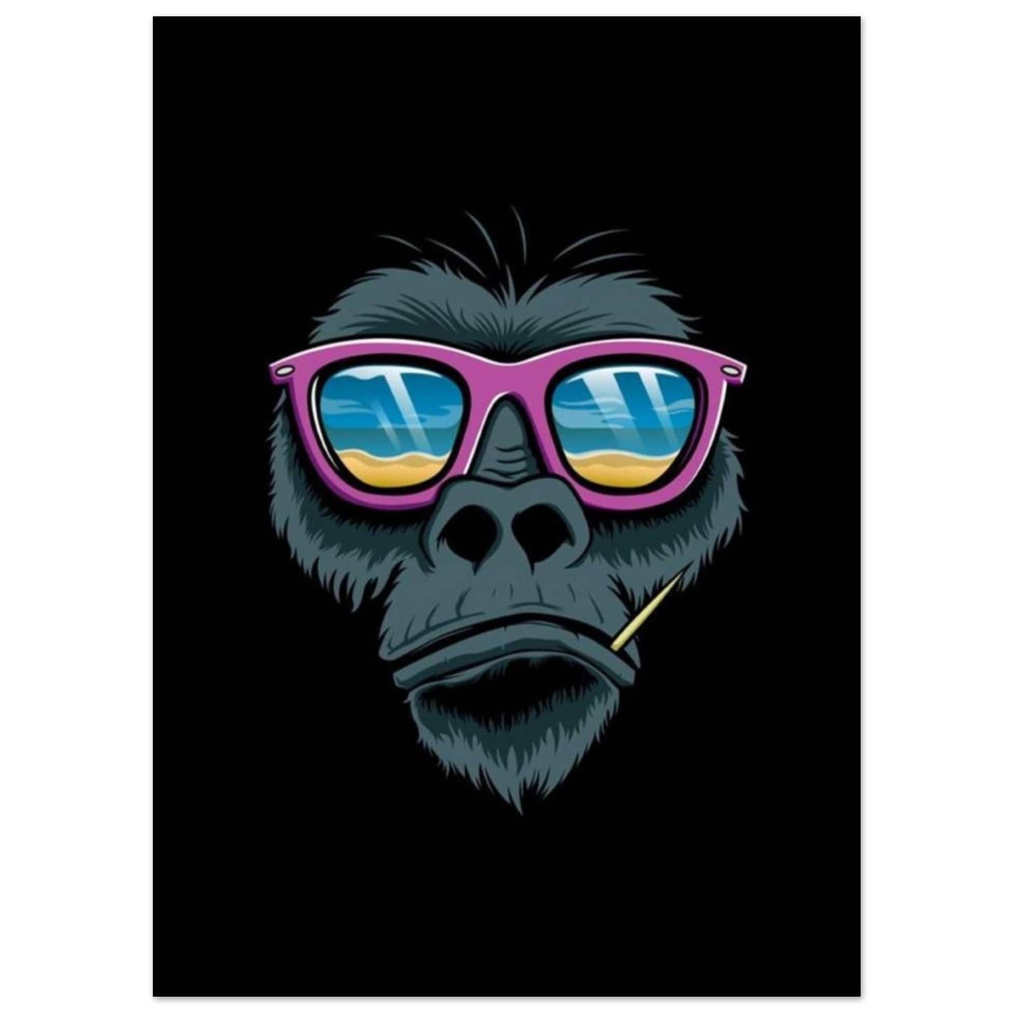 Canvanation Print Material 13x18 cm / 5x7″ Poster Gorille Plage