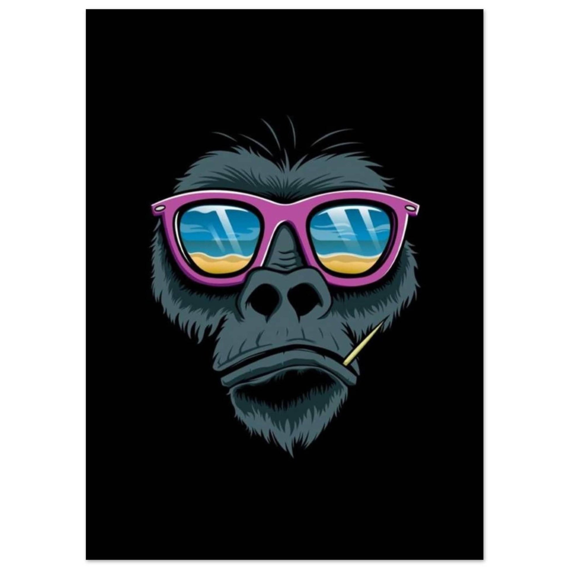 Canvanation Print Material 13x18 cm / 5x7″ Poster Gorille Plage