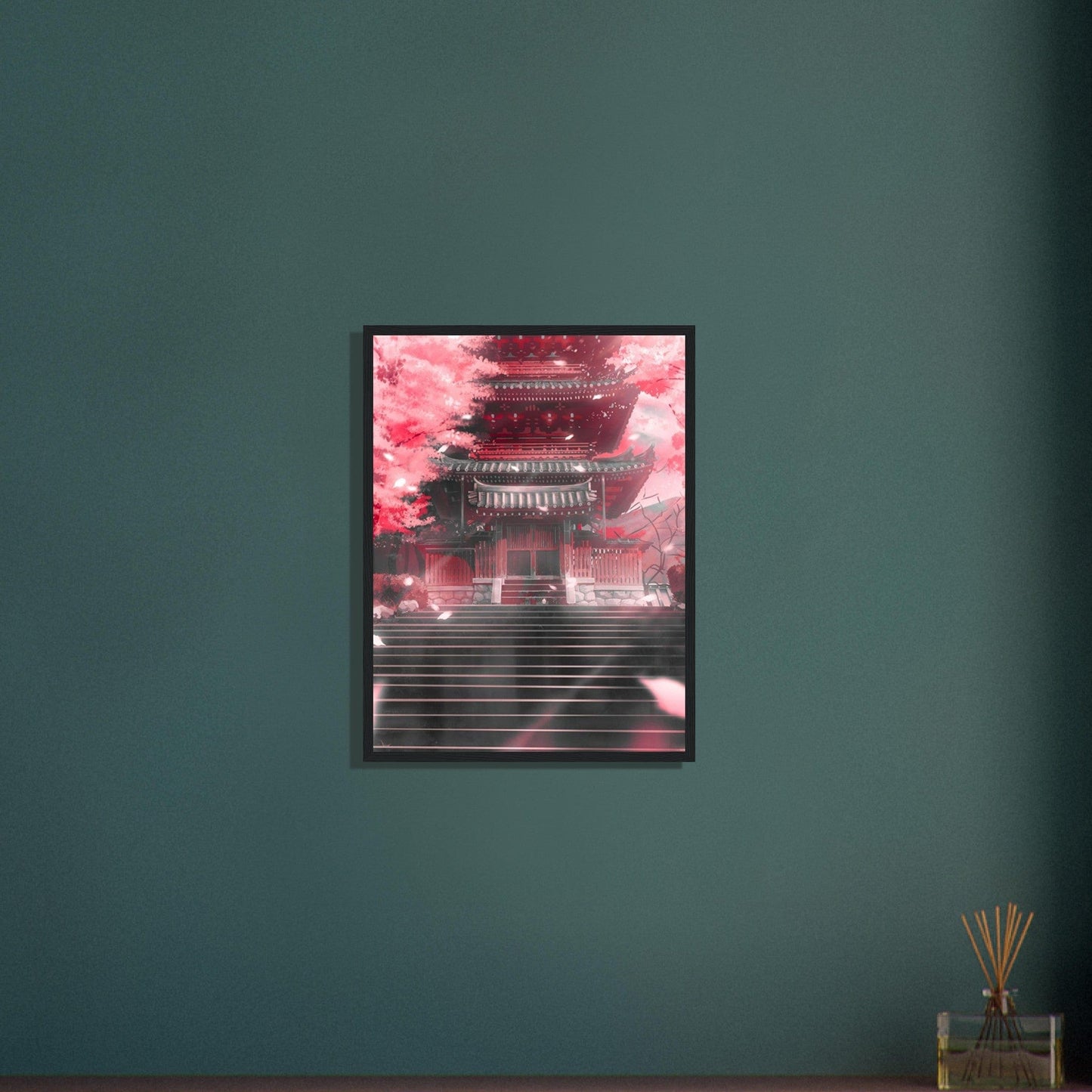 Canvanation Print Material Tableau Fleur Cerisier Maison Japon