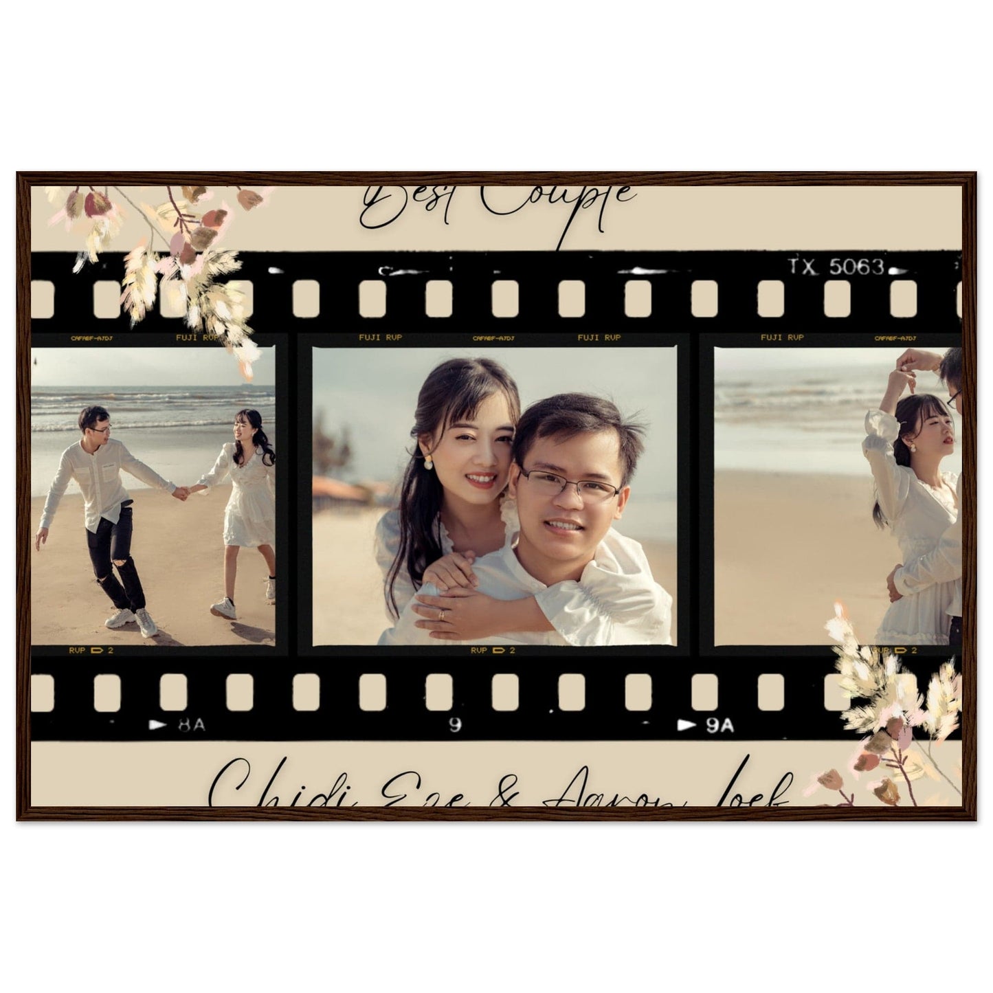 Canvanation Print Material 60x90 cm / 24x36″ / Noir Bois Cadre Photos Pele Mele Couple 'Best Couple"