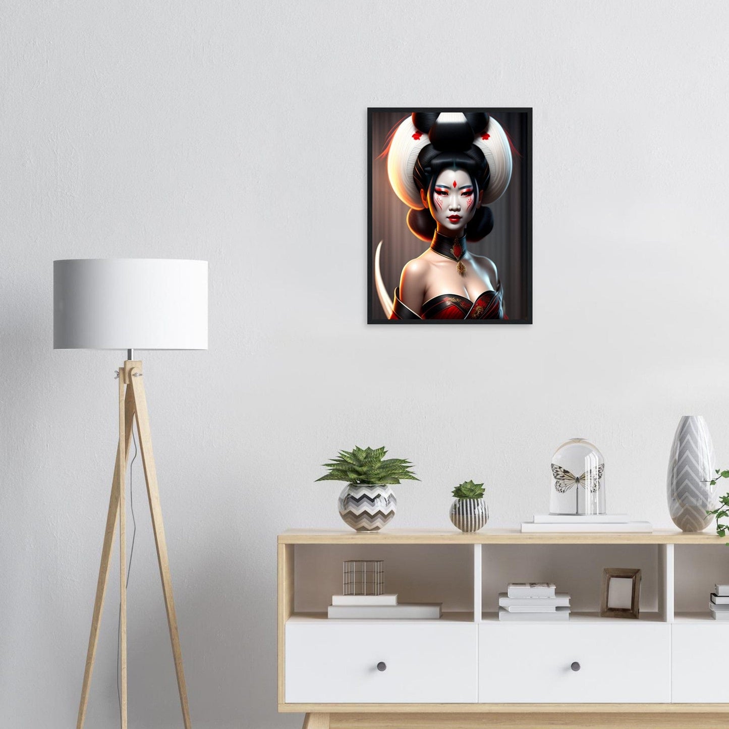 Canvanation Print Material Tableau Geisha Japon Long Cheveux